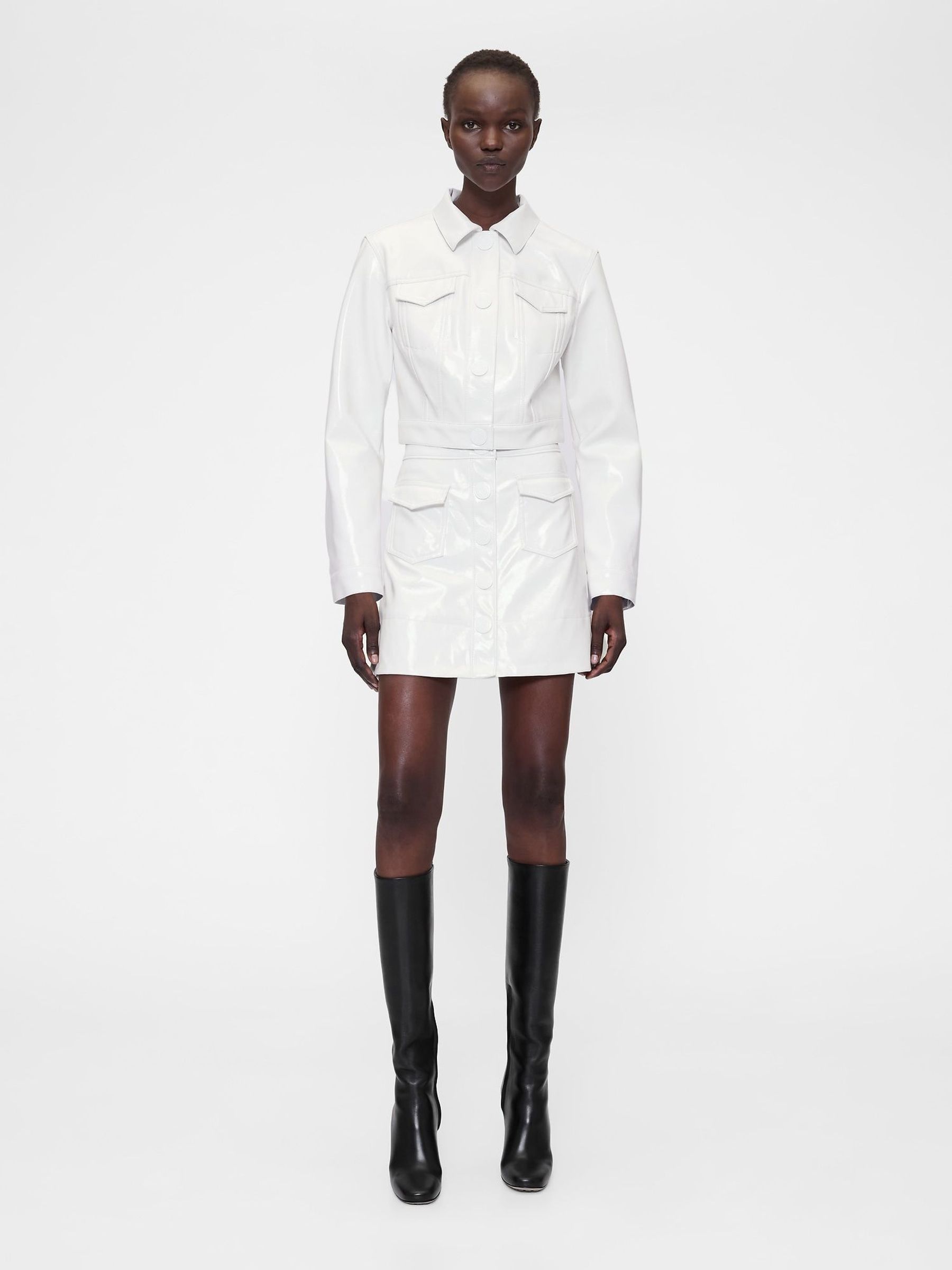 White Patent Leather Mini Skirt (H75480) | £150