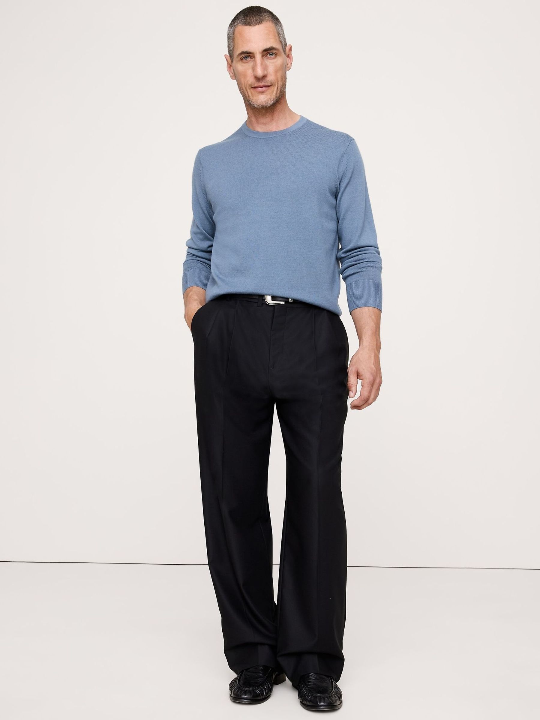 Banana Republic Blue Merino Crew-Neck Sweatshirt (H76031) | £65