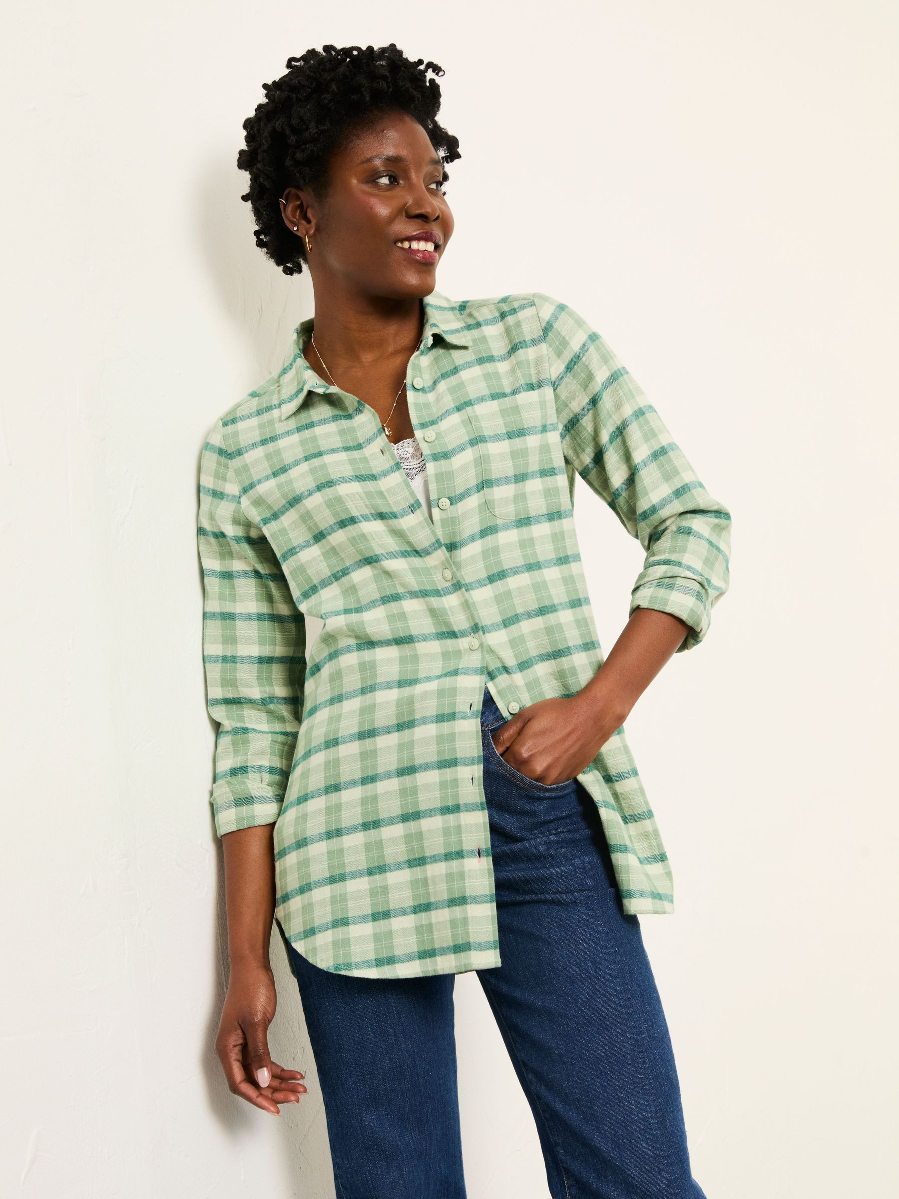 Olivia Green Petite Check Shirt (H76508) | £49.50