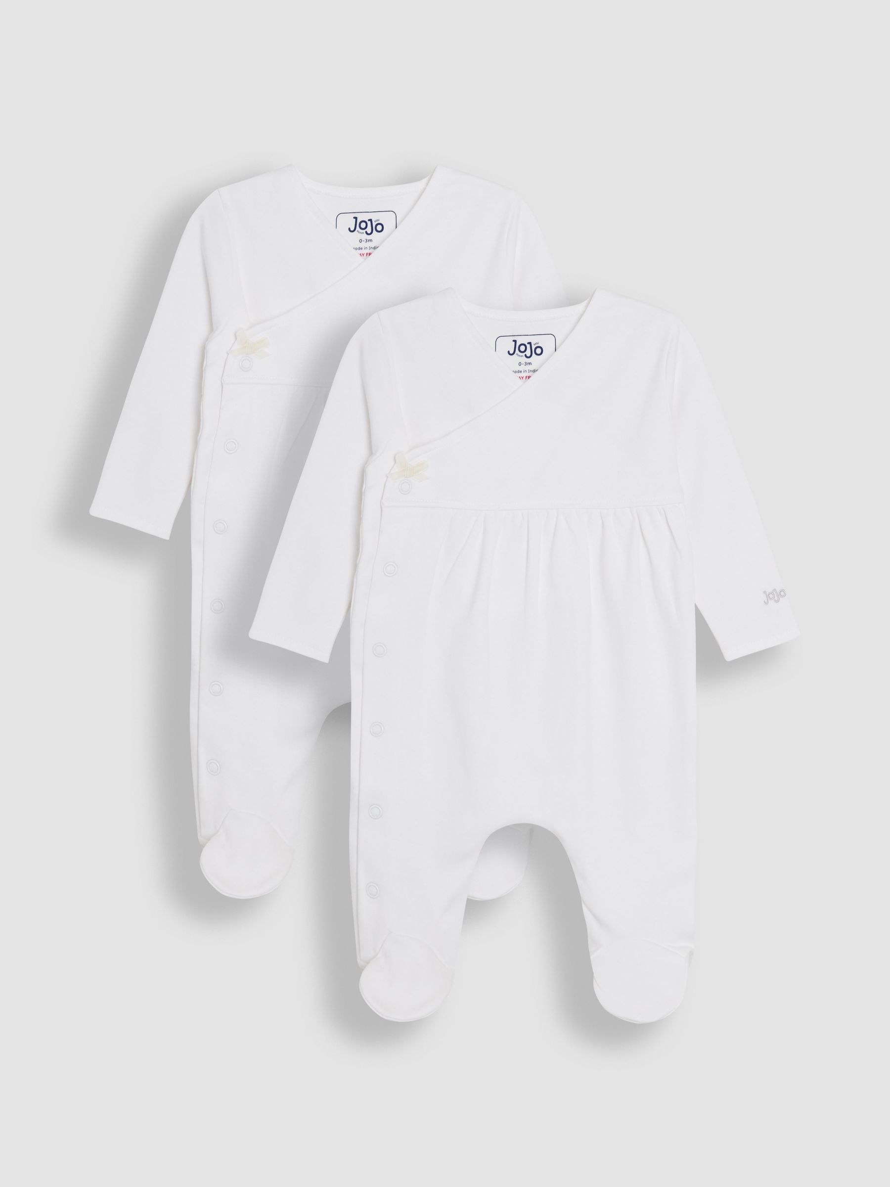 White Cross-Over Sleepsuits 2 Pack (H76838) | £24