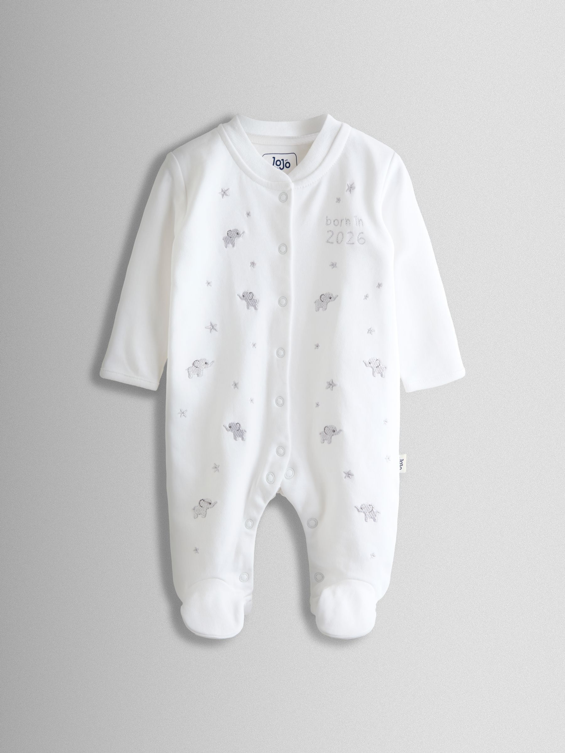 White Born In 2026 Embroidered Sleepsuit (H76853) | £22