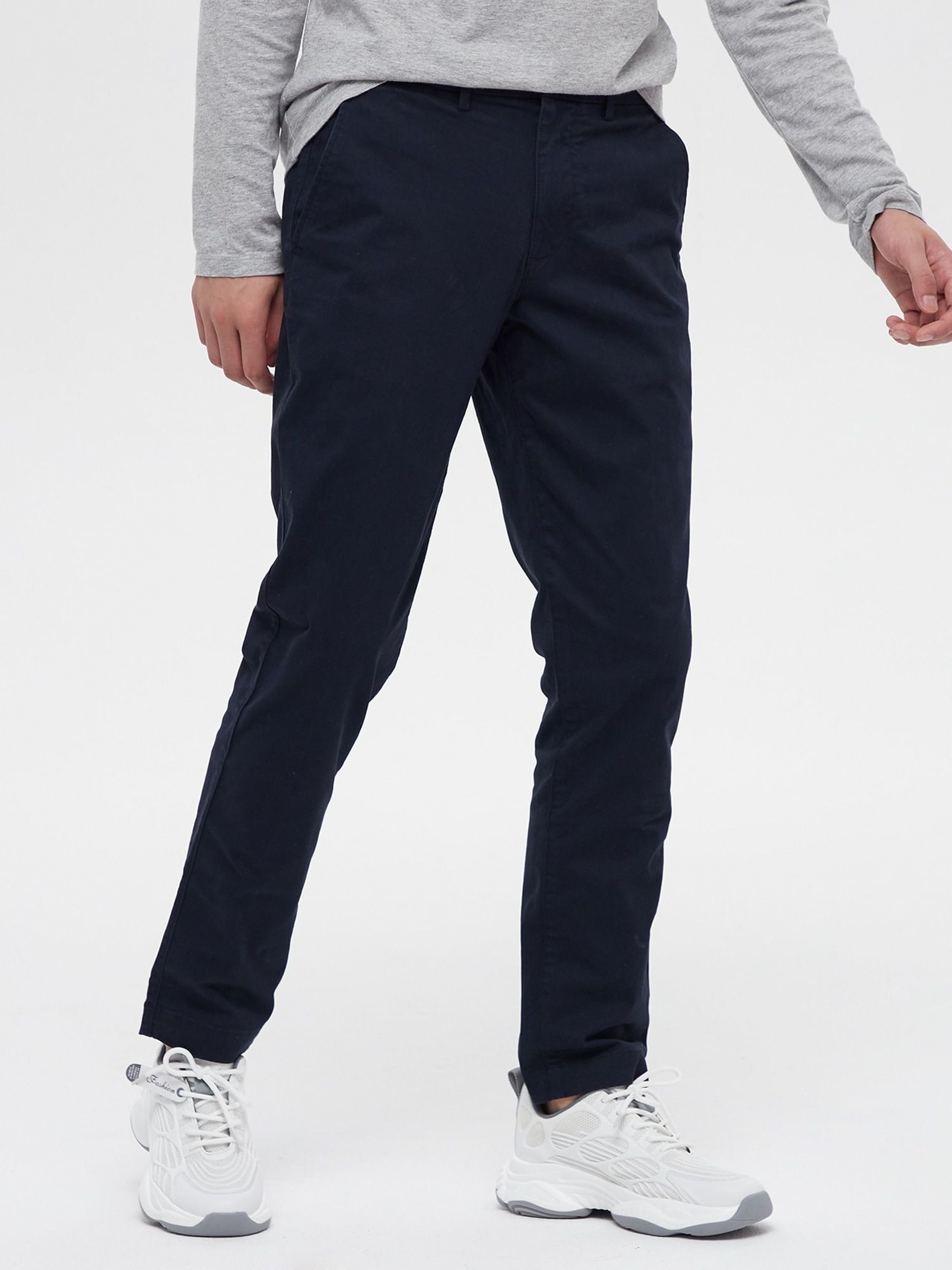 Dark Blue Essential Chinos in Straight Fit with (H78074) | £40