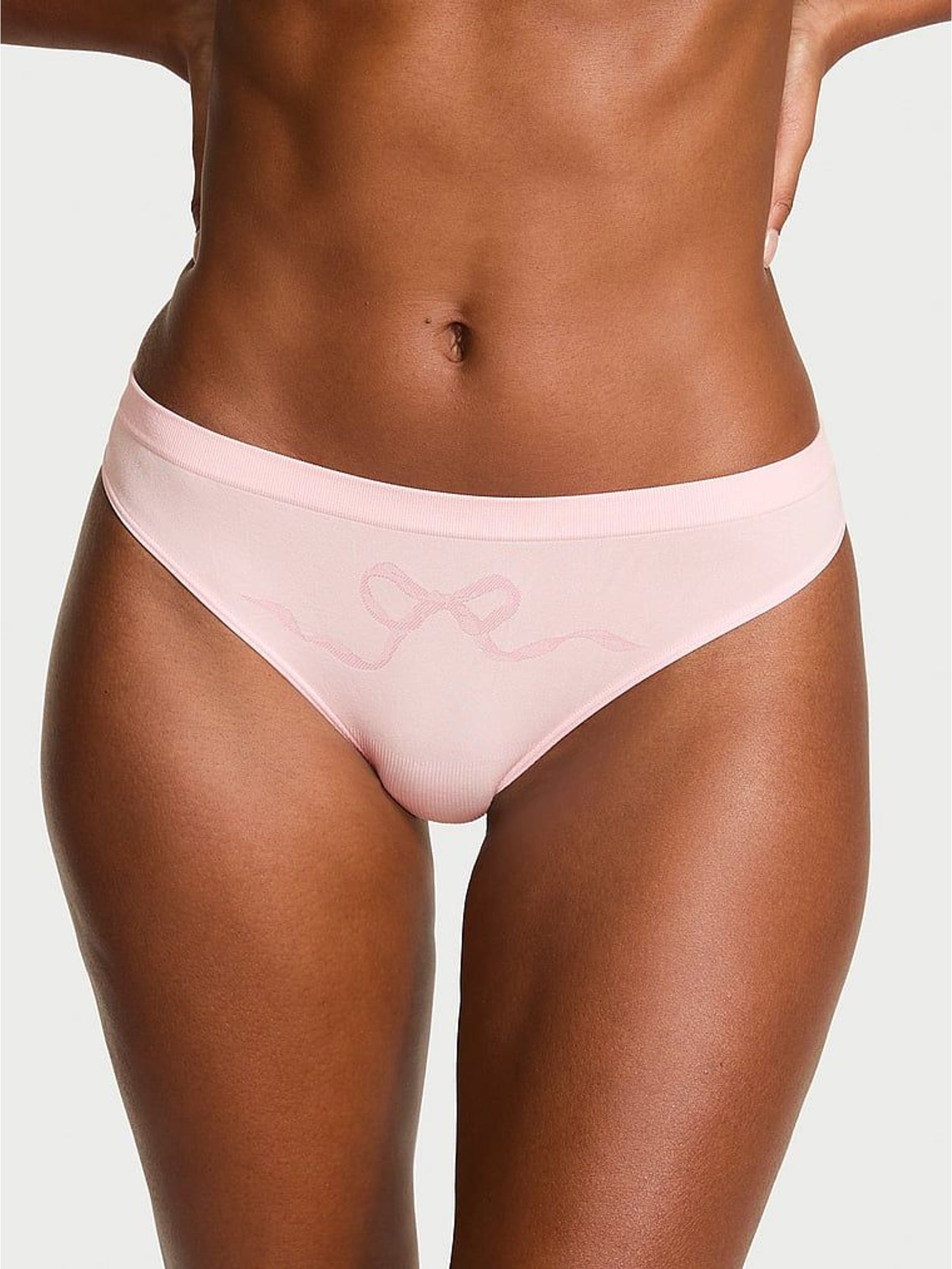 Angel Pink Bow Thong Knickers (H78737) | £10