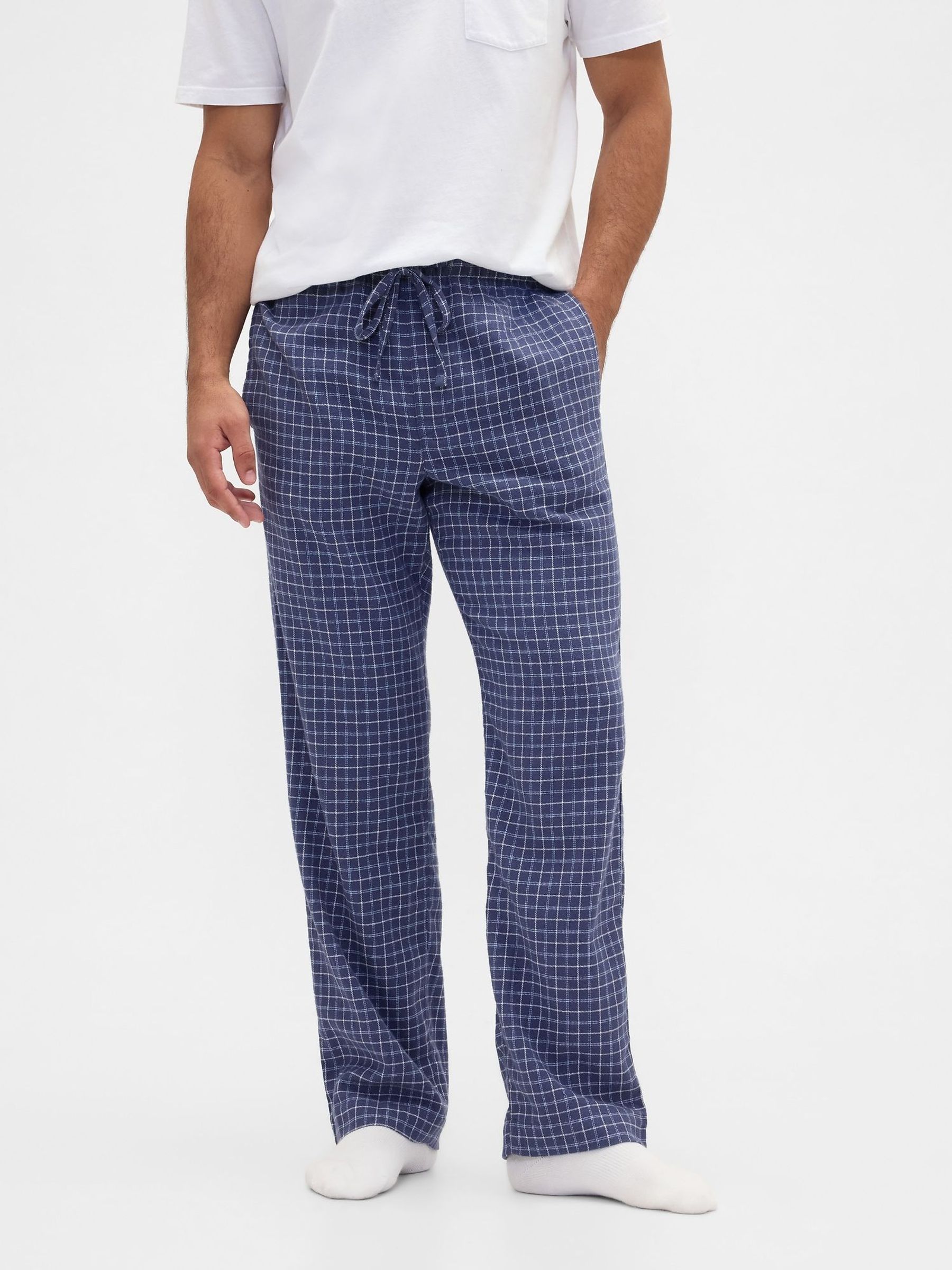 Blue Check Relaxed Flannel Pyjama Trousers (H78824) | £30