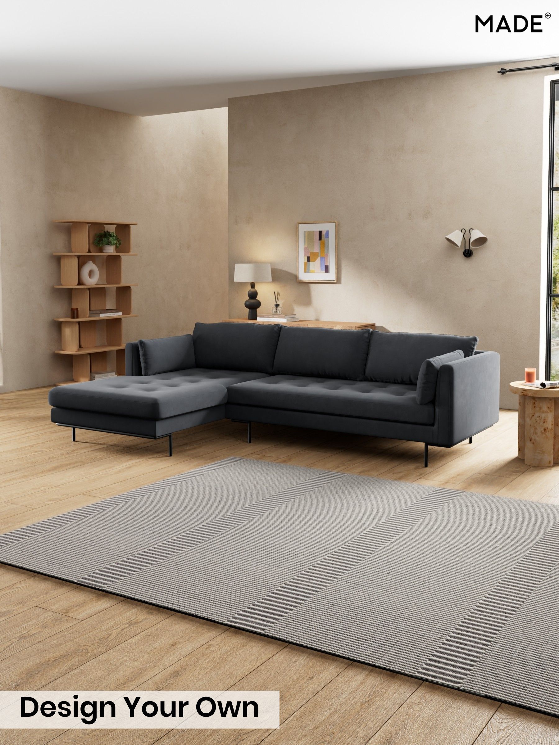 Matt Velvet Easy Clean/Charcoal Grey - Harlow By Made
