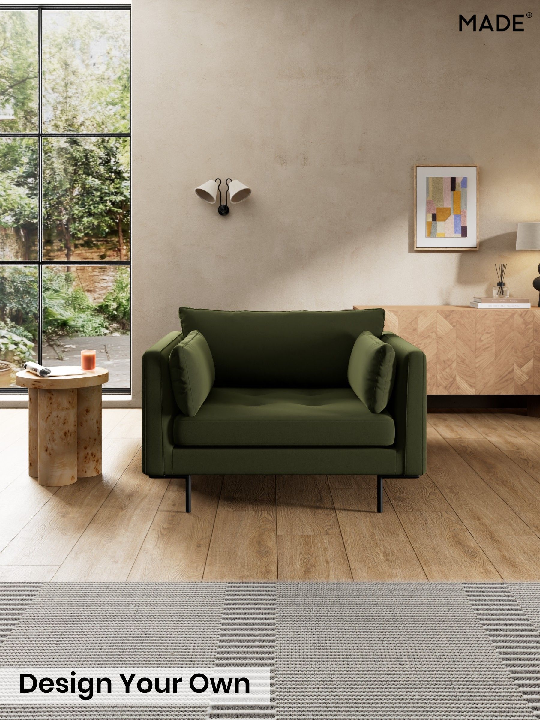 Matt Velvet Easy Clean/Deep Olive Green - Harlow By Made