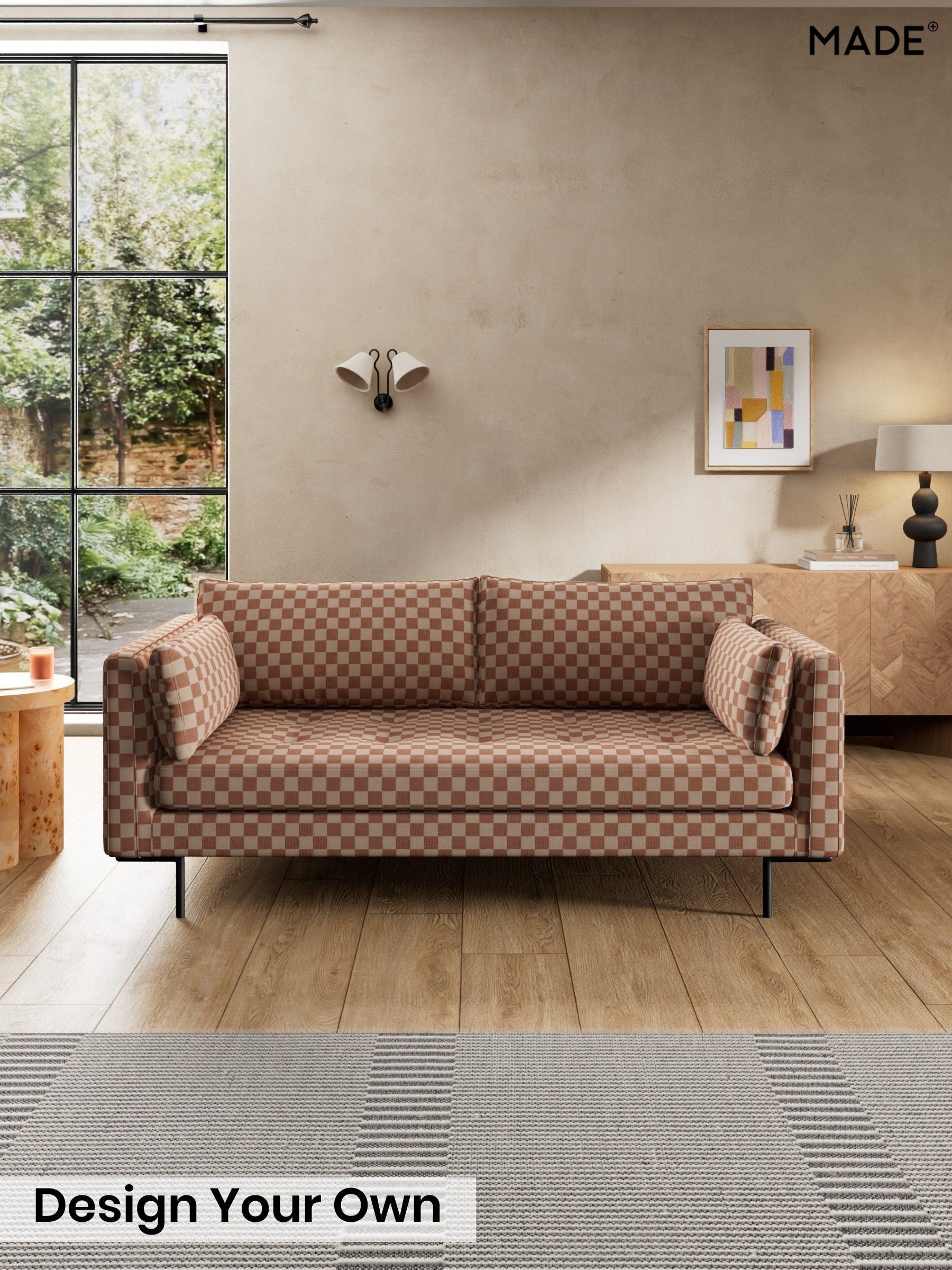 Blenets Check Mini by Harlequin/Terracotta Orange - Harlow By Made