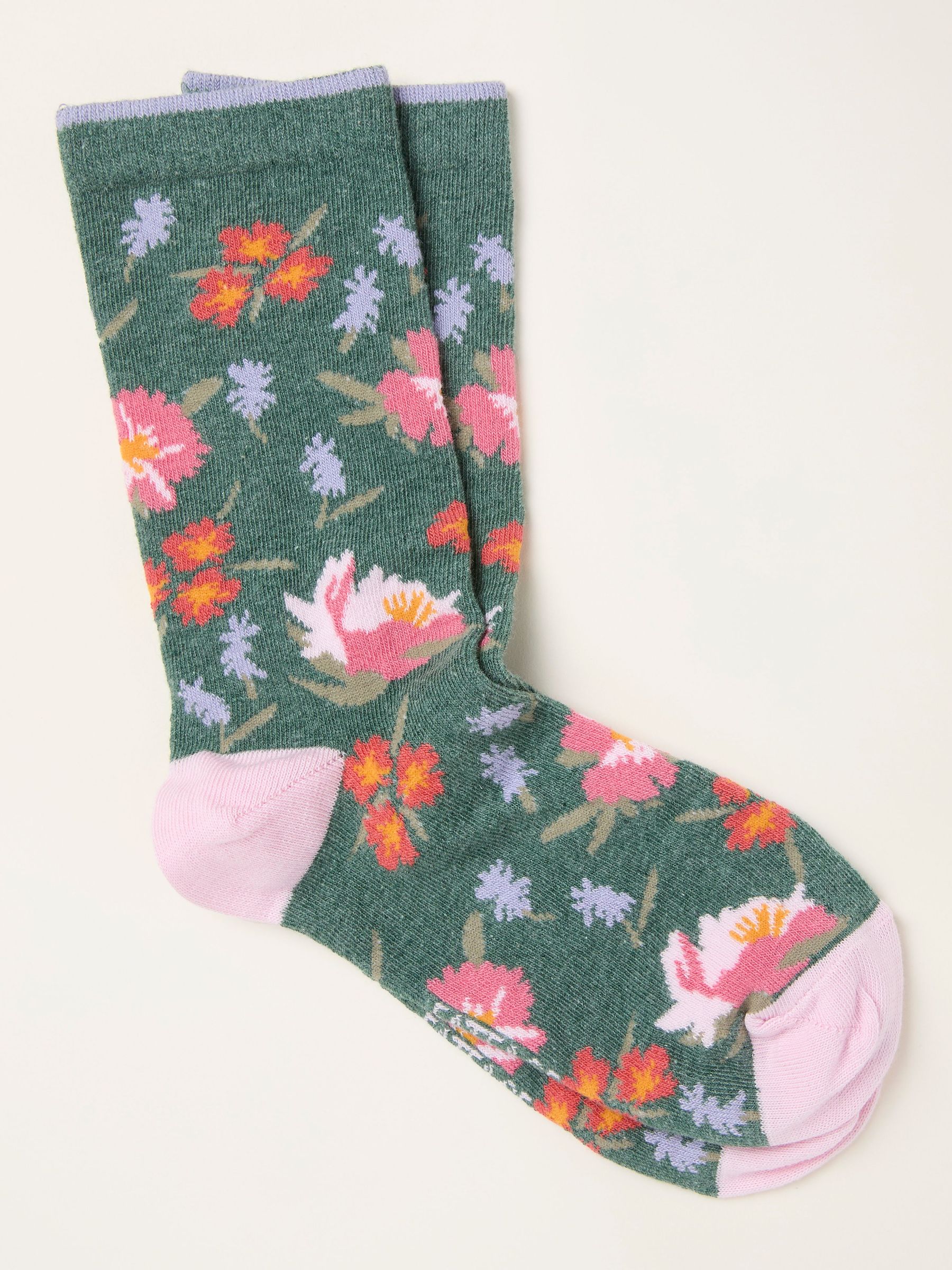Green Floral Socks (H79818) | £7.50