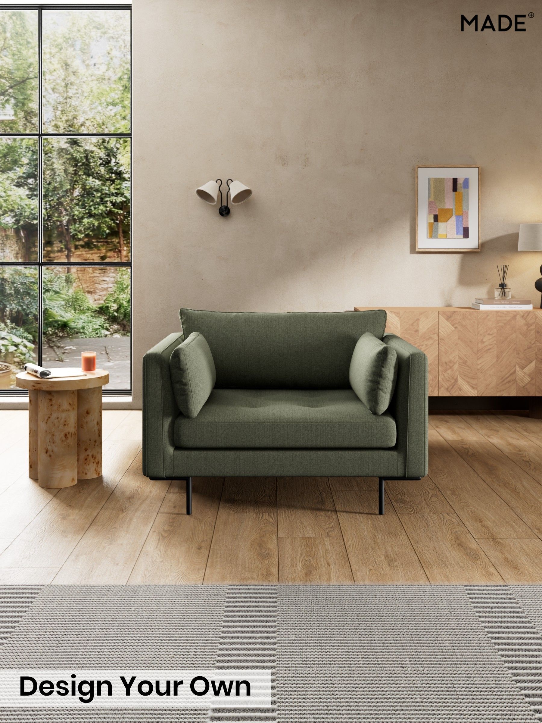 Textured Slub Weave/Soft Olive Green - Harlow By Made