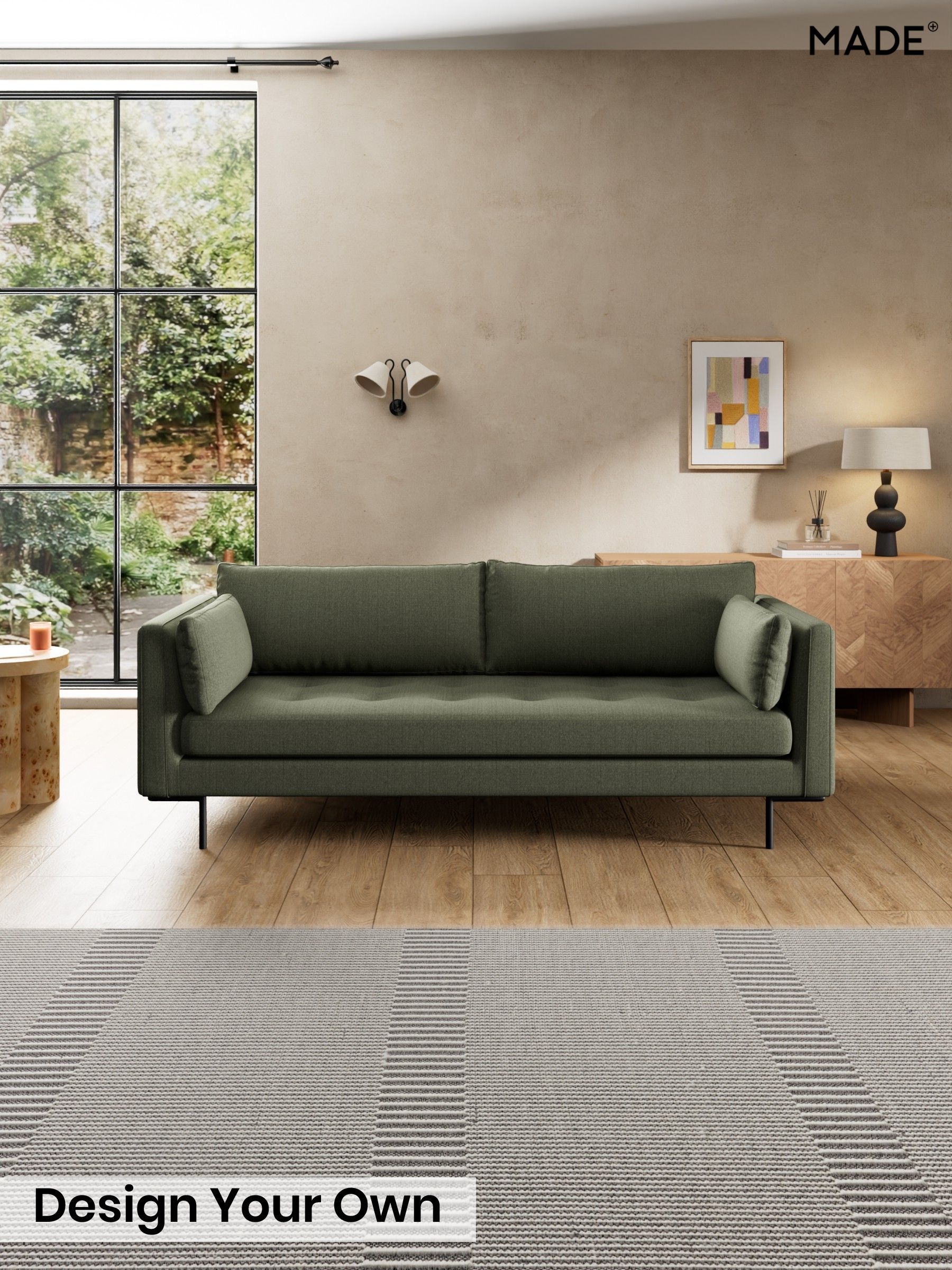 Textured Slub Weave/Soft Olive Green - Harlow By Made