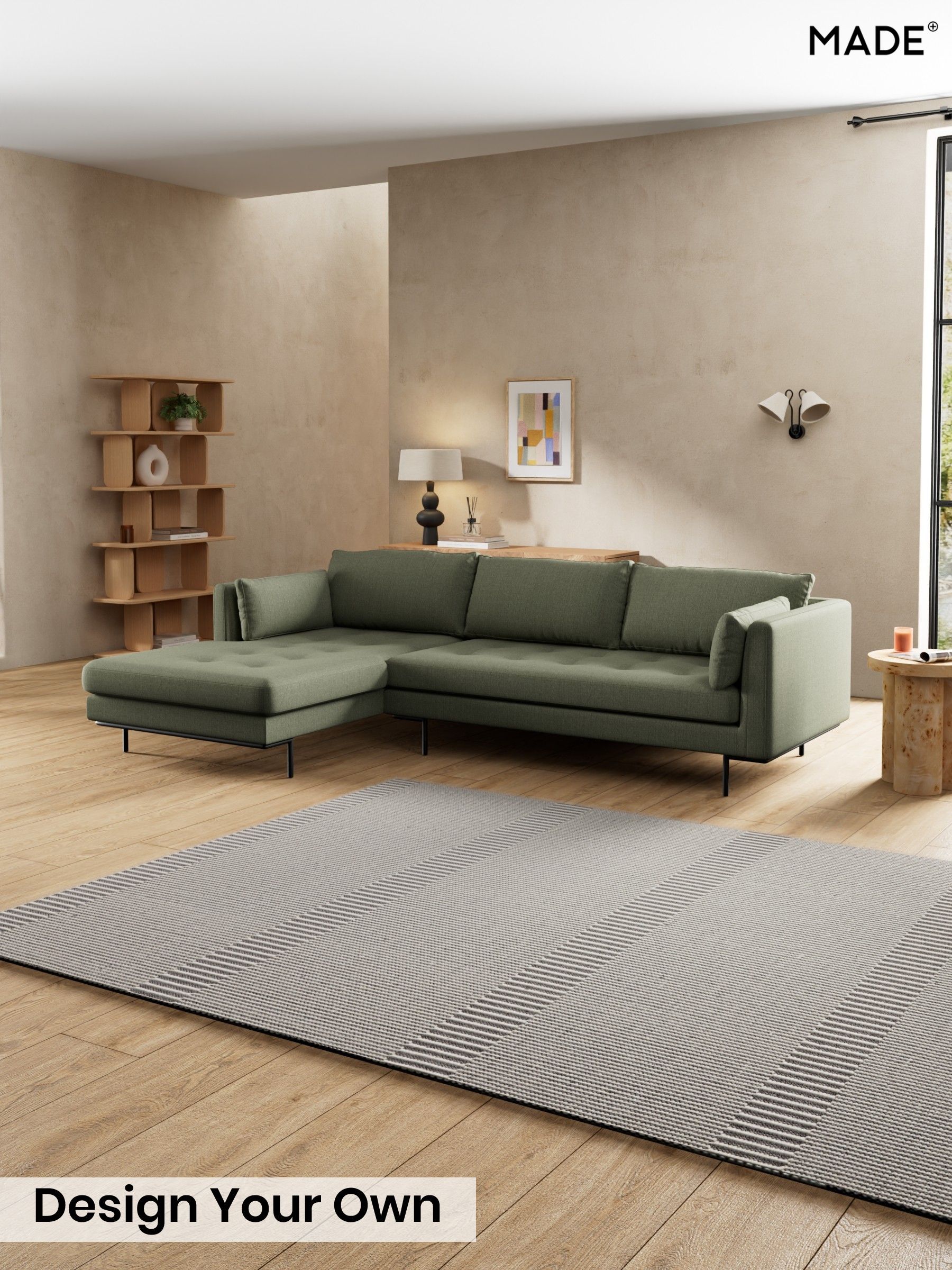 Textured Slub Weave/Soft Olive Green - Harlow By Made