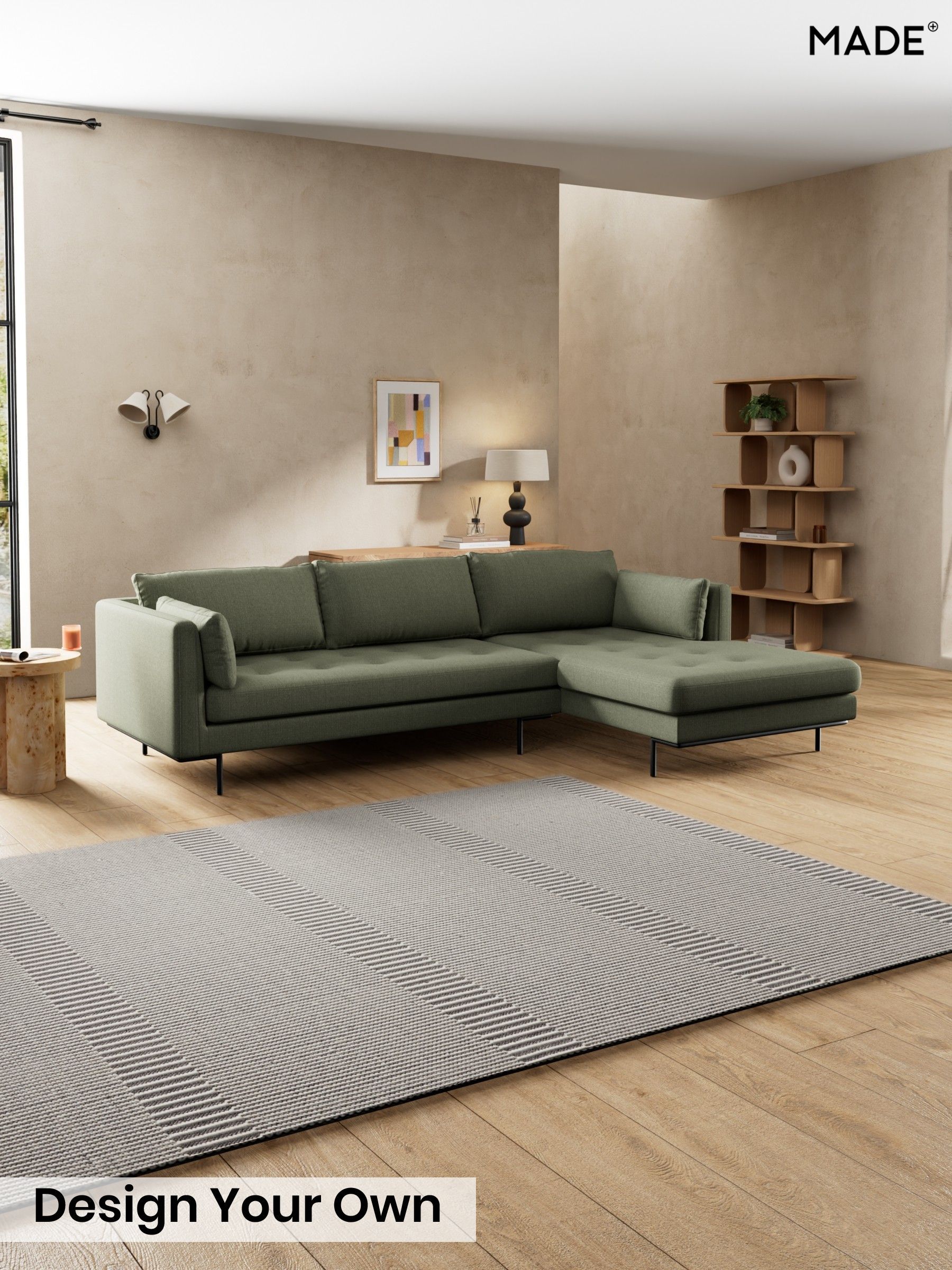 Textured Slub Weave/Soft Olive Green - Harlow By Made
