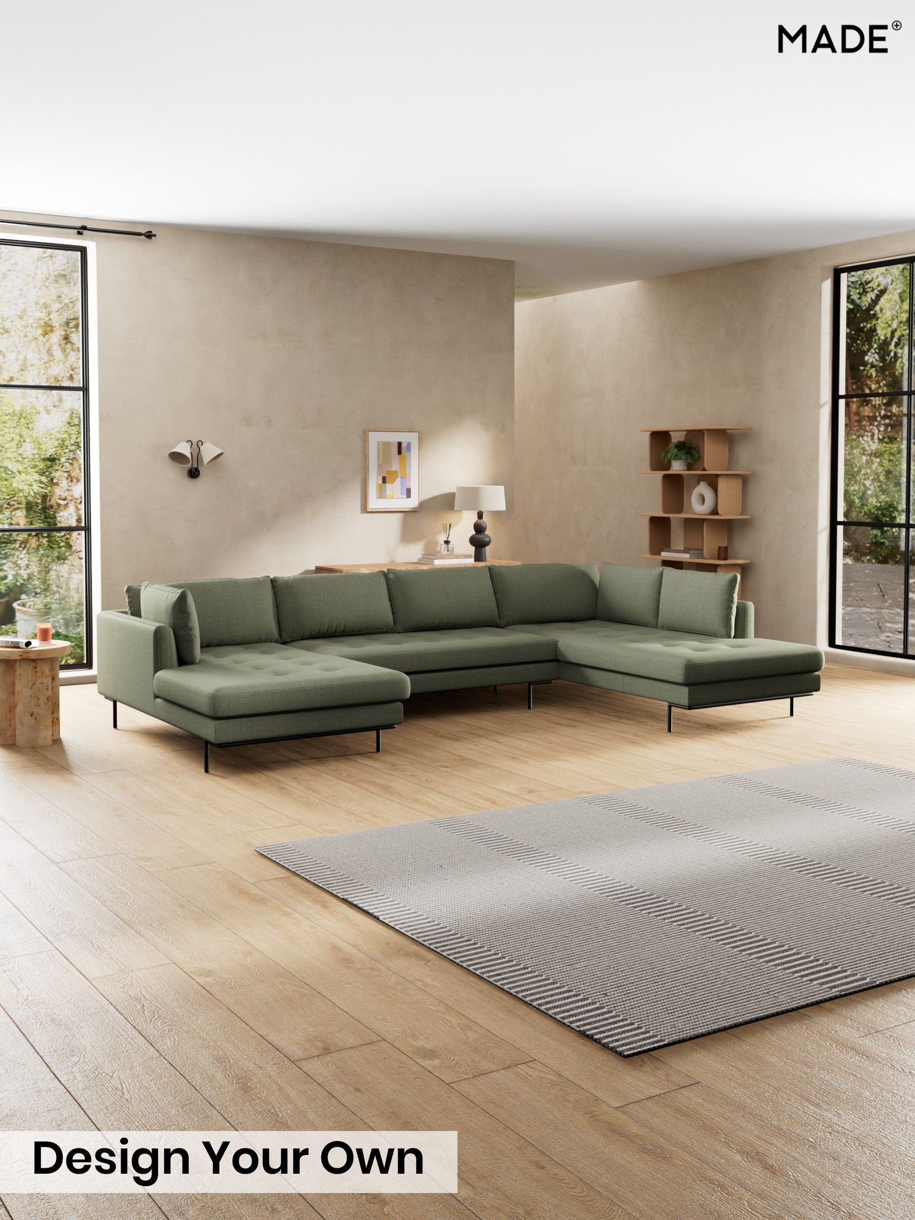 Textured Slub Weave/Soft Olive Green - Harlow By Made