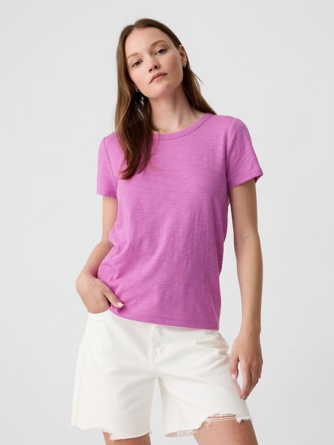 Pink Cotton Short Sleeve Crew Neck T-Shirt (H80325) | £8