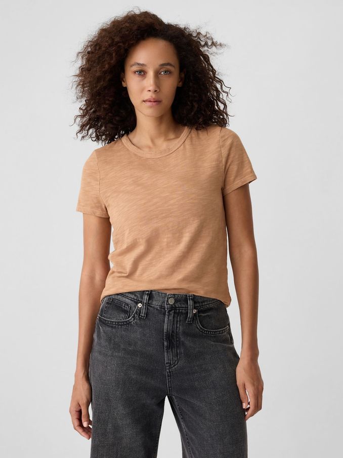 Brown Cotton Short Sleeve Crew Neck T-Shirt (H81731) | £8