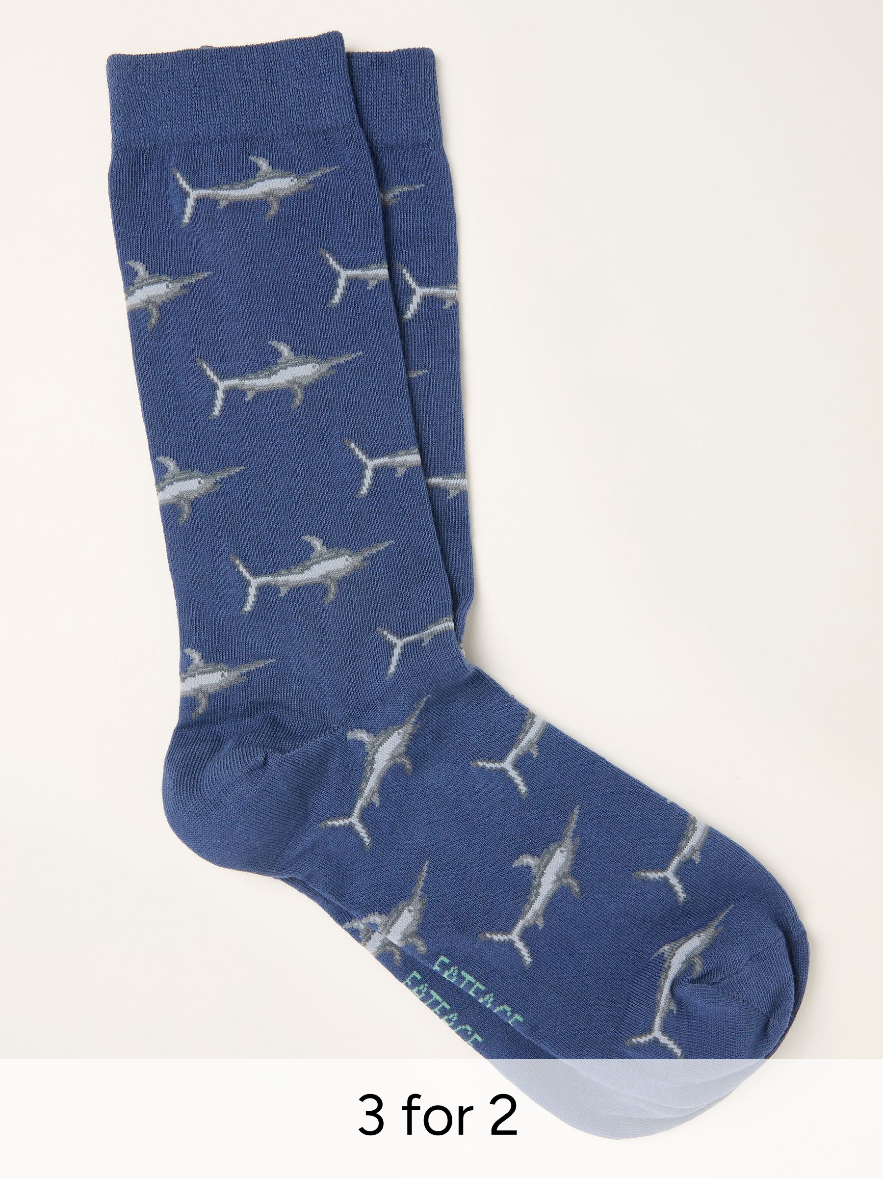 Blue Swordfish Socks (H81993) | £7.50