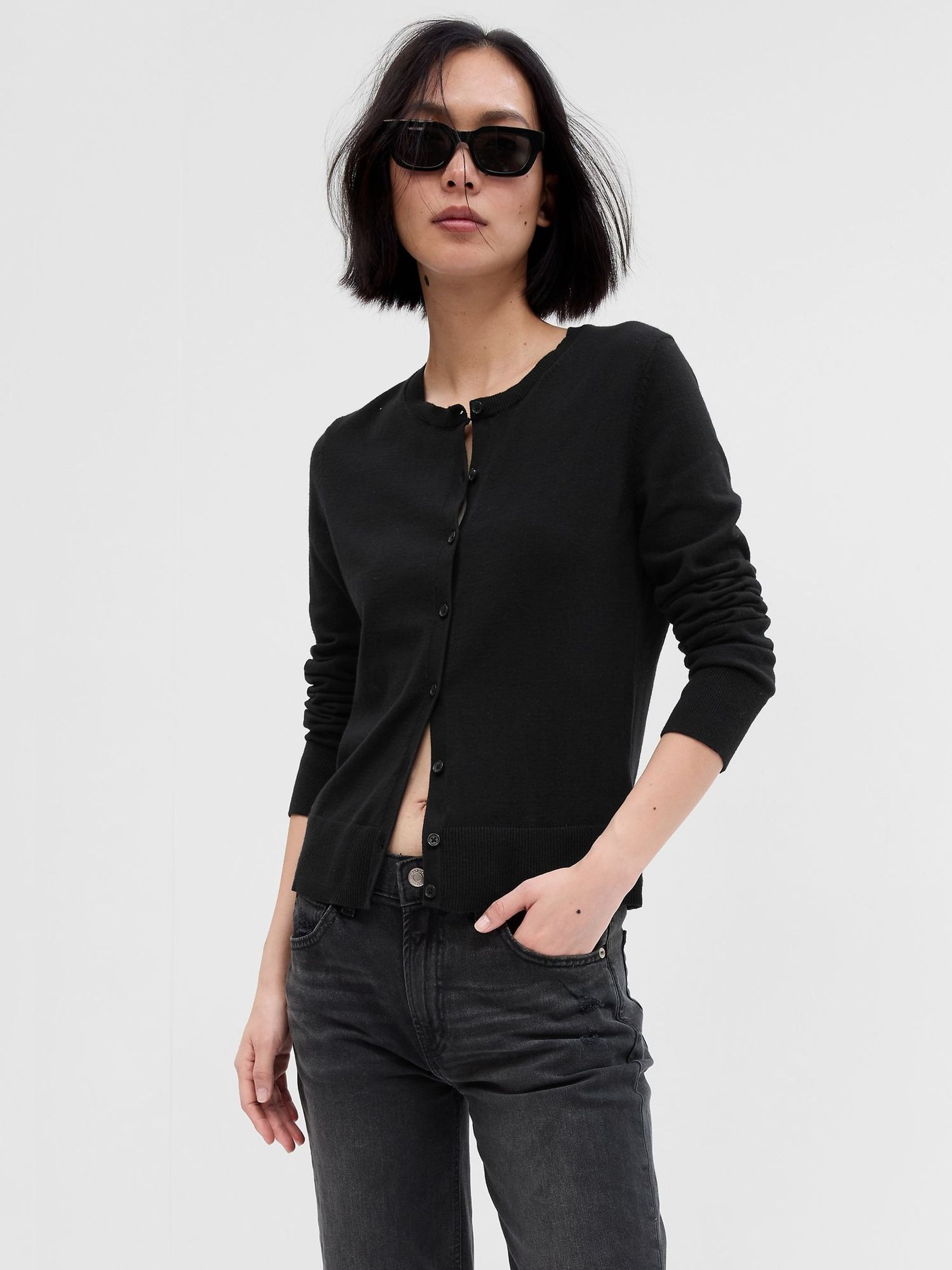 Black Crew Neck Cardigan (H82695) | £25
