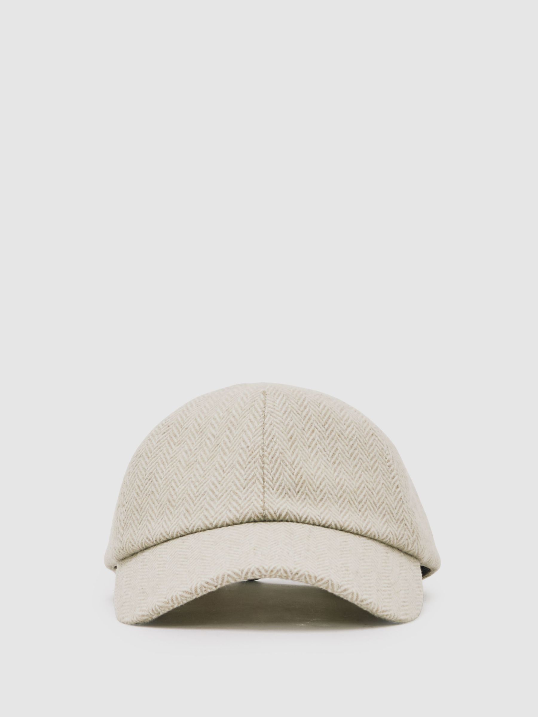 Herringbone Cap with Wool in Oatmeal (H82837) | £68