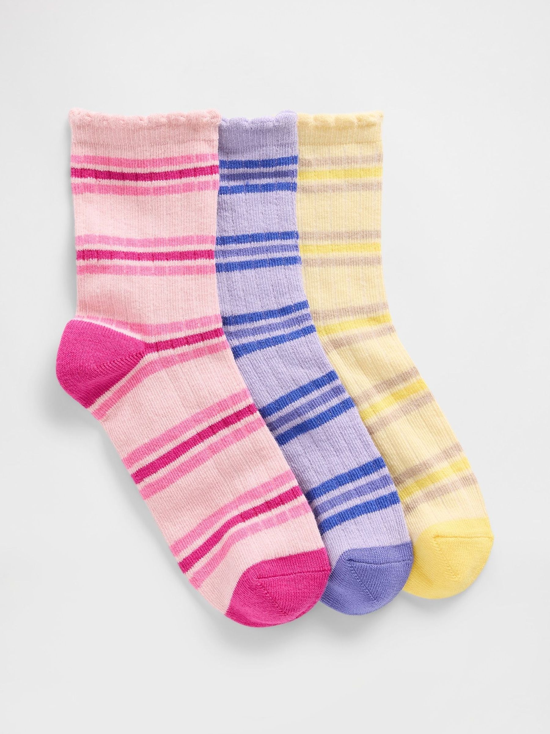 Blue/Pink Stripe Crew Socks 3 Pack (H85419) | £8