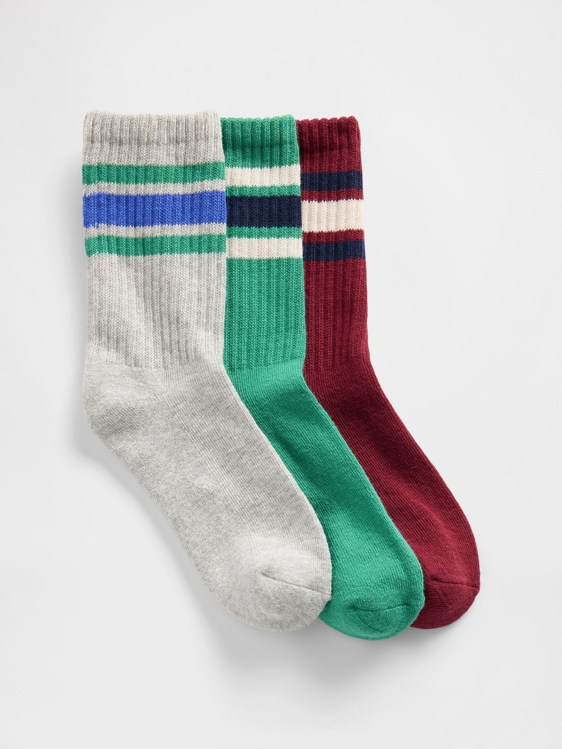 Multi Varsity Slouchy Crew Socks 3-Pack (H85425) | £8