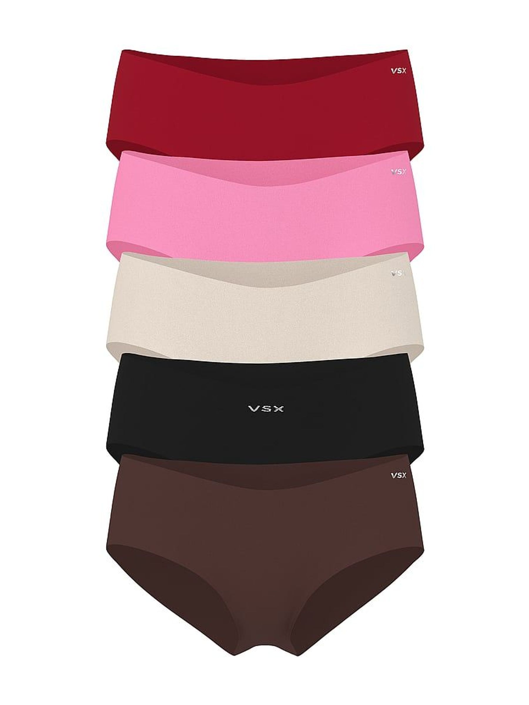 Red/Pink/Nude/Black/Brown Cheeky 5 Pack VSX Knickers (H89317) | £26