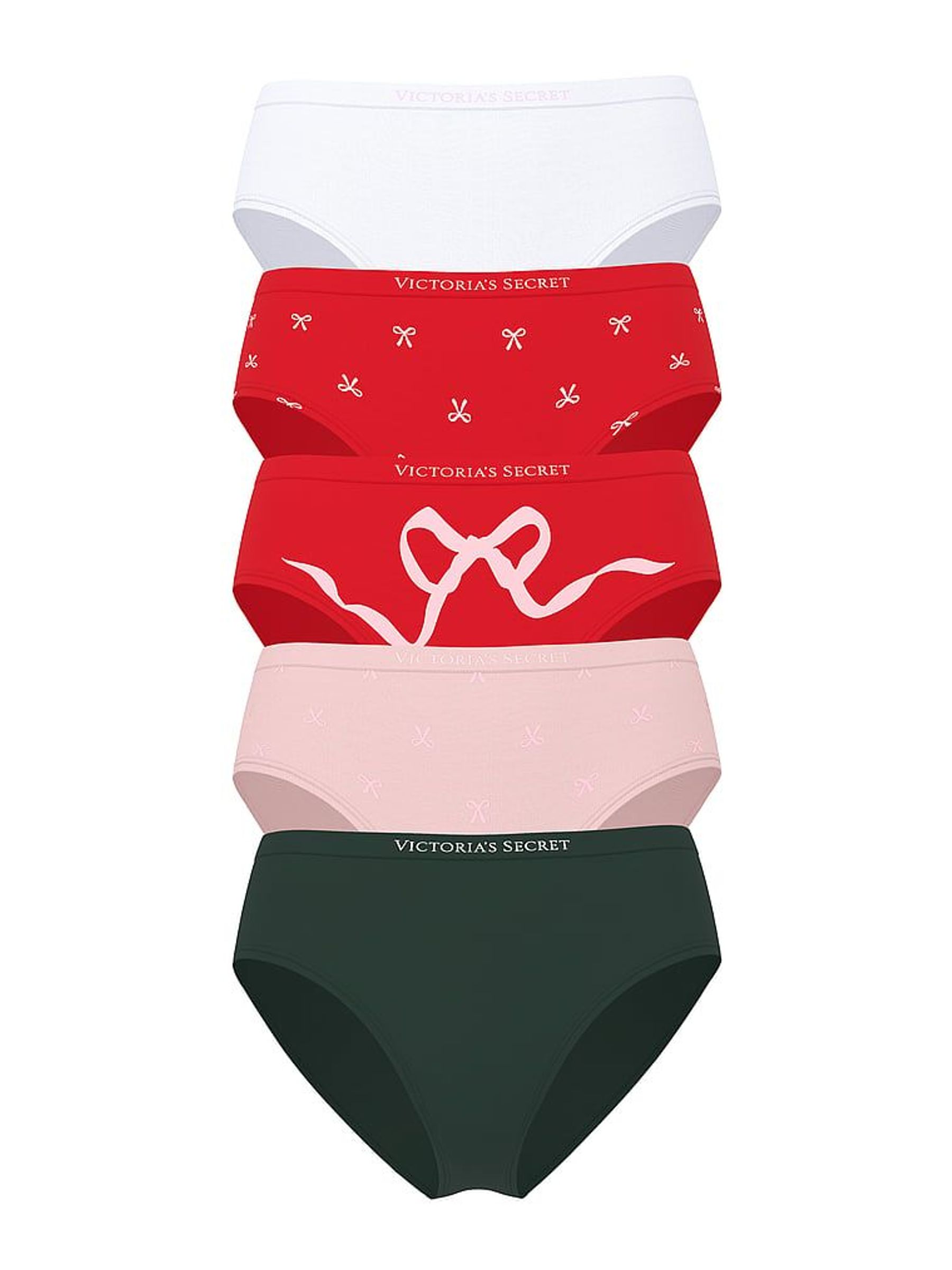 White/Red/Pink/Green Brief Knickers 5 Pack (H89321) | £26