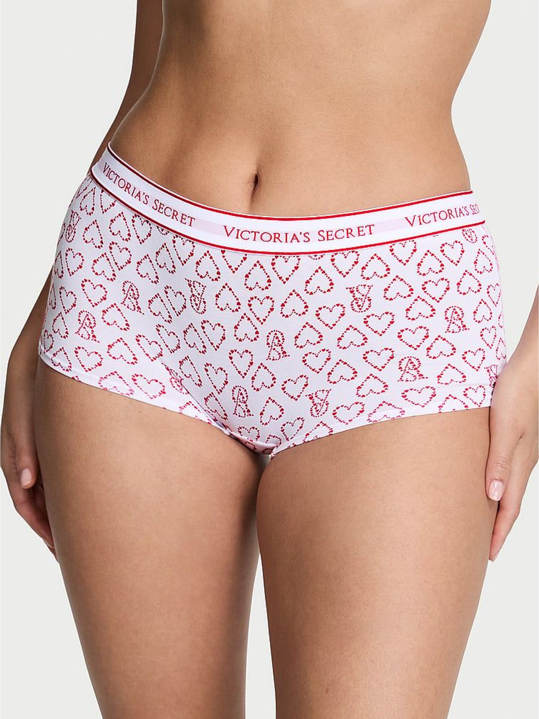 White Hearts Short Logo Knickers (H89384) | £9