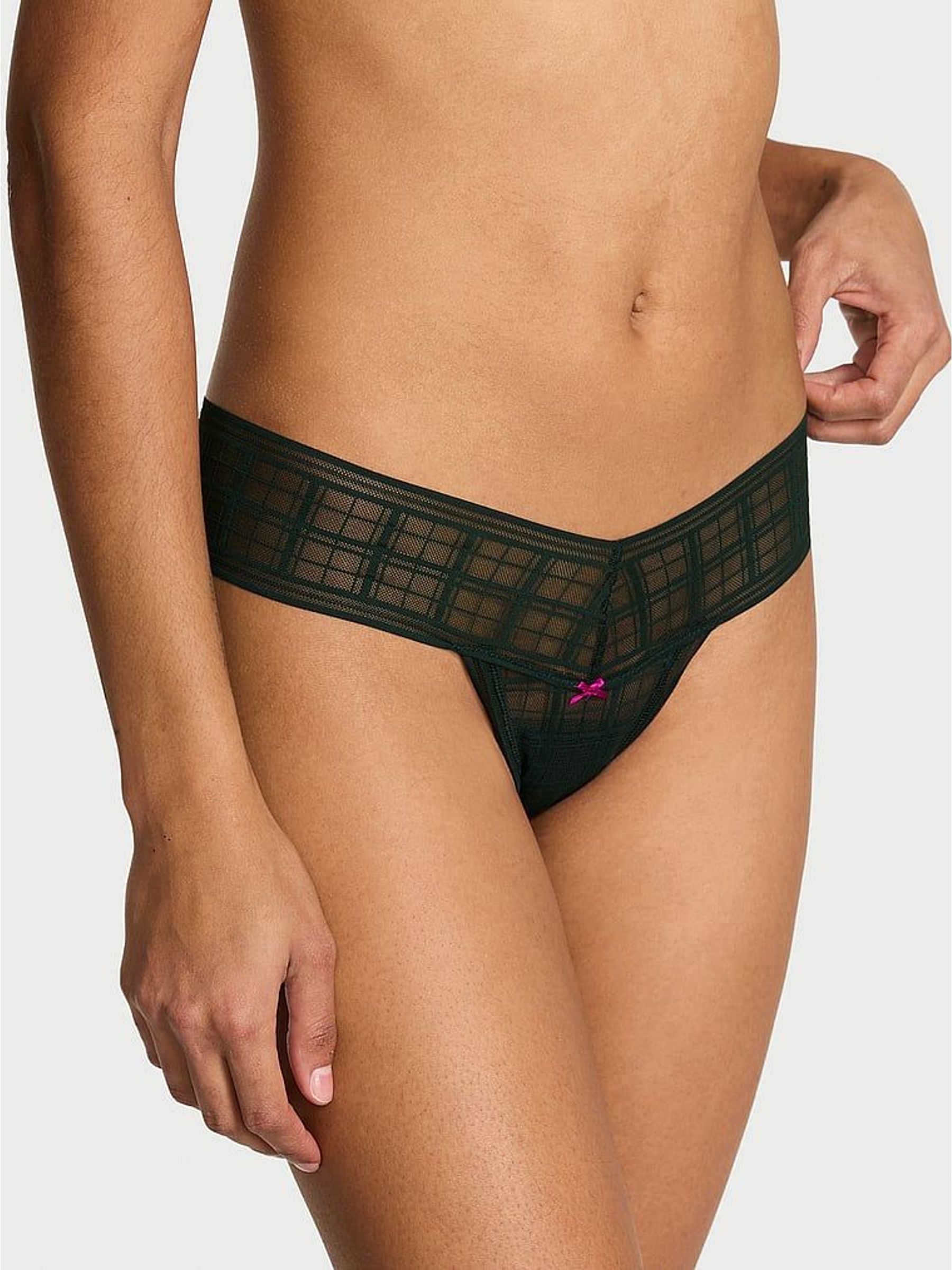 Cilantro Green Thong Tartan Knickers (H89386) | £10