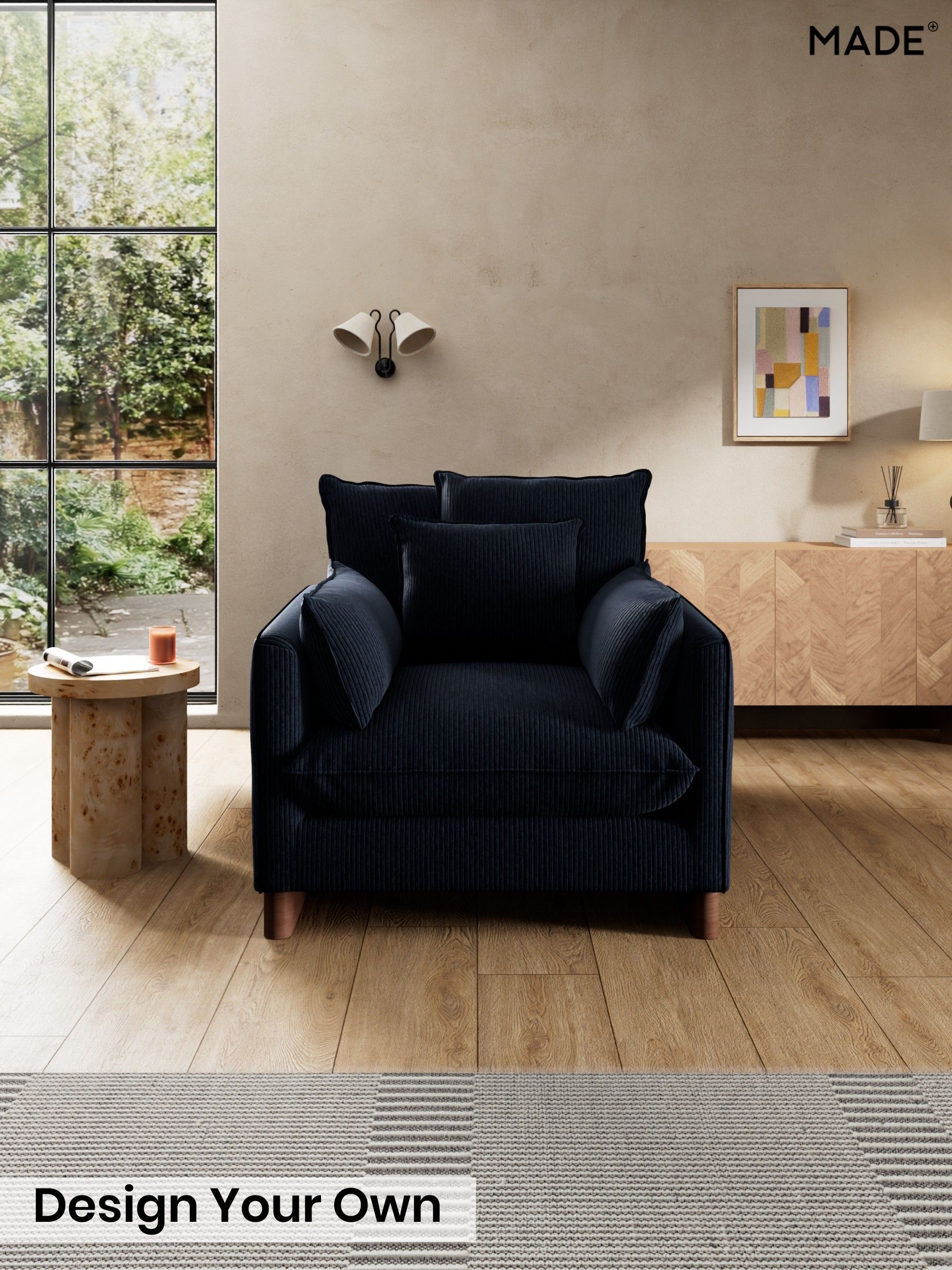 Matt Corduroy/Midnight Blue - Whitby Scatter Back By Made