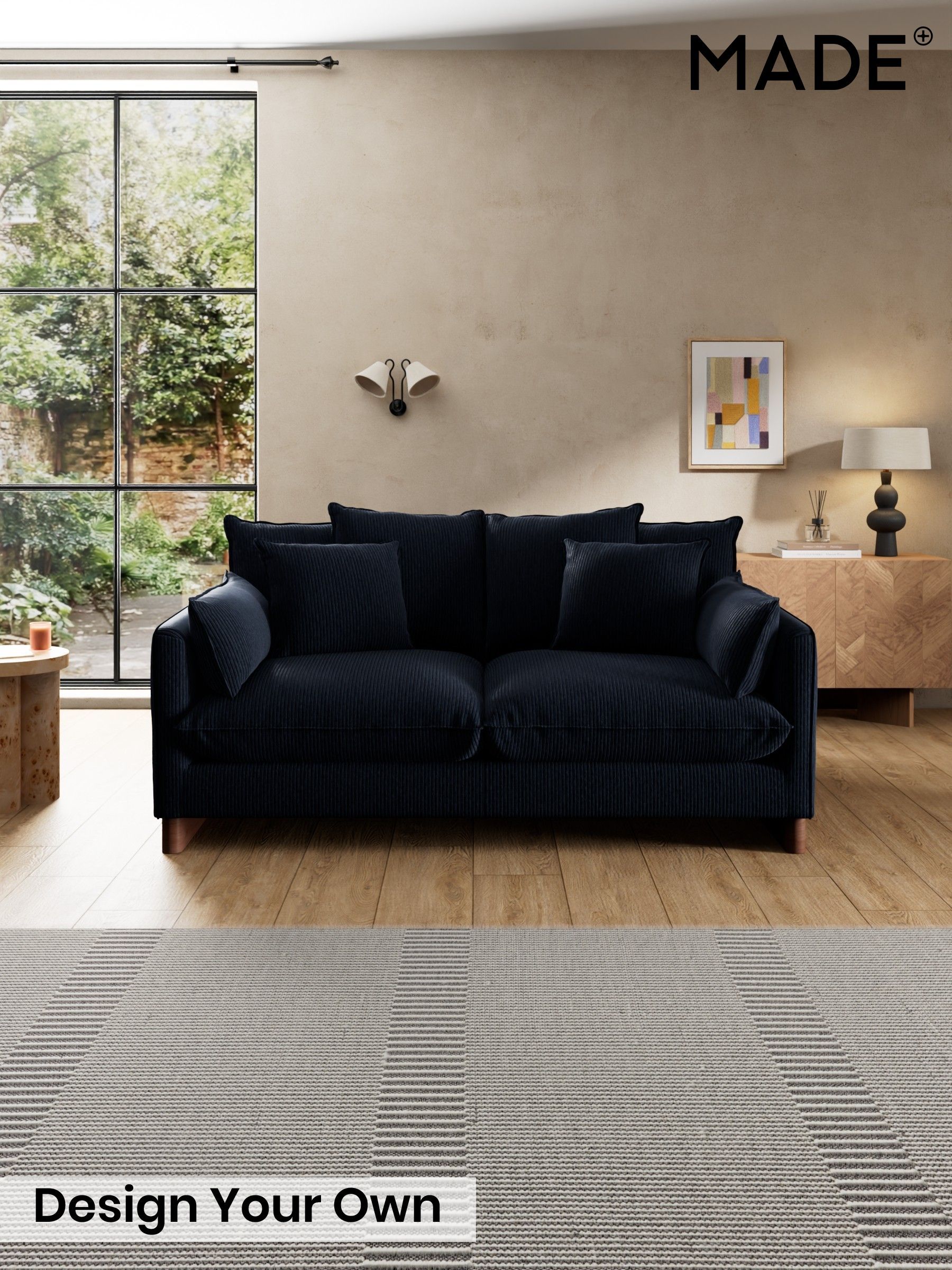 Matt Corduroy/Midnight Blue - Whitby Scatter Back By Made