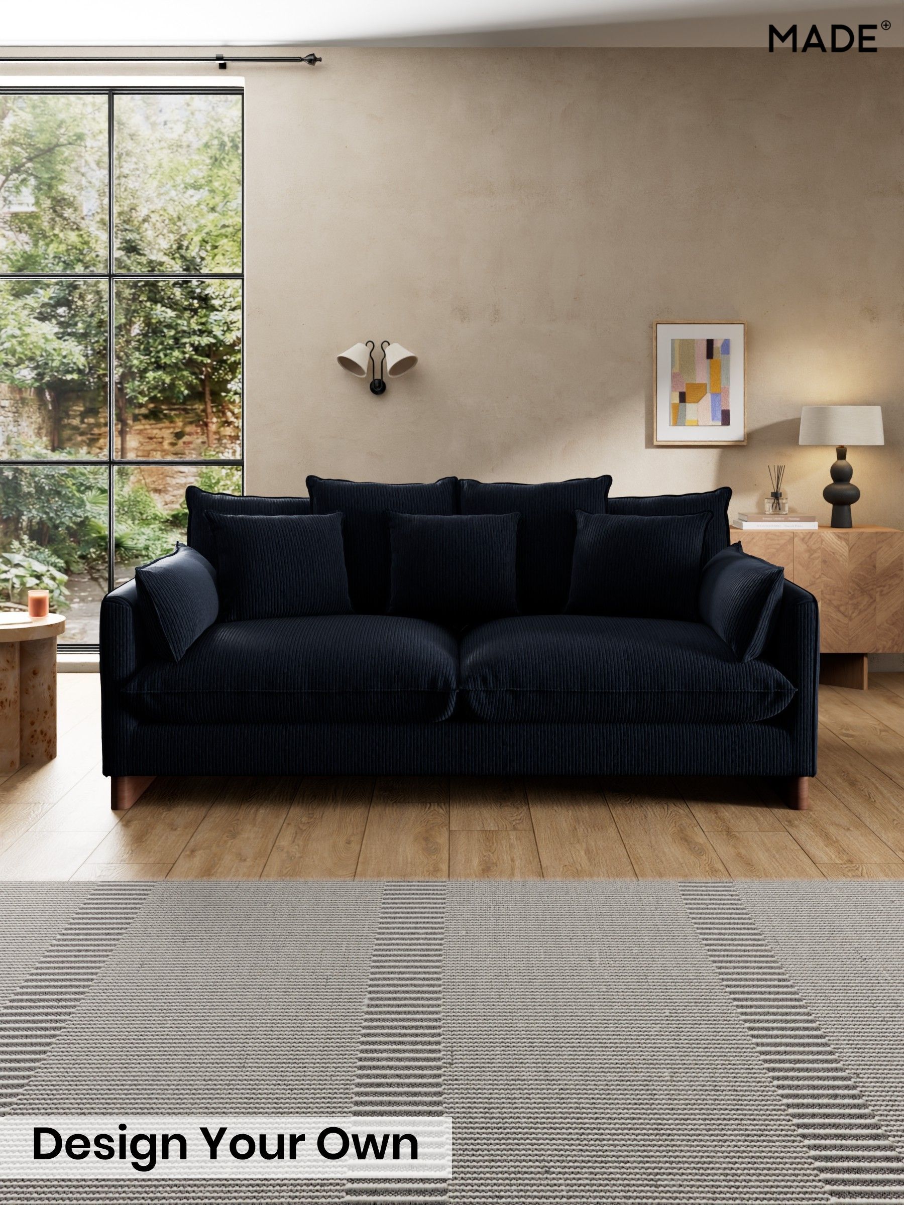 Matt Corduroy/Midnight Blue - Whitby Scatter Back By Made