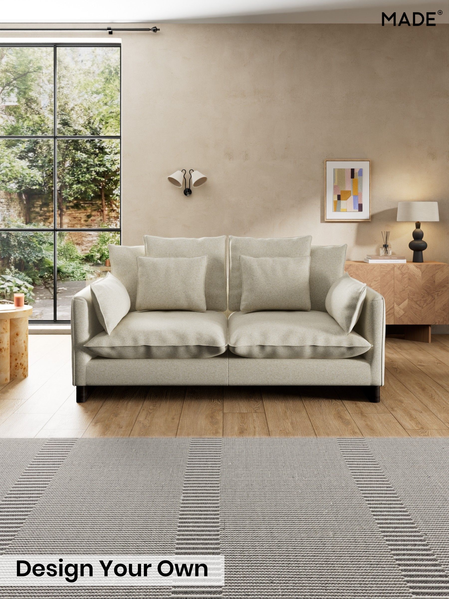 Basket Weave/Natural Stone - Whitby Scatter Back By Made