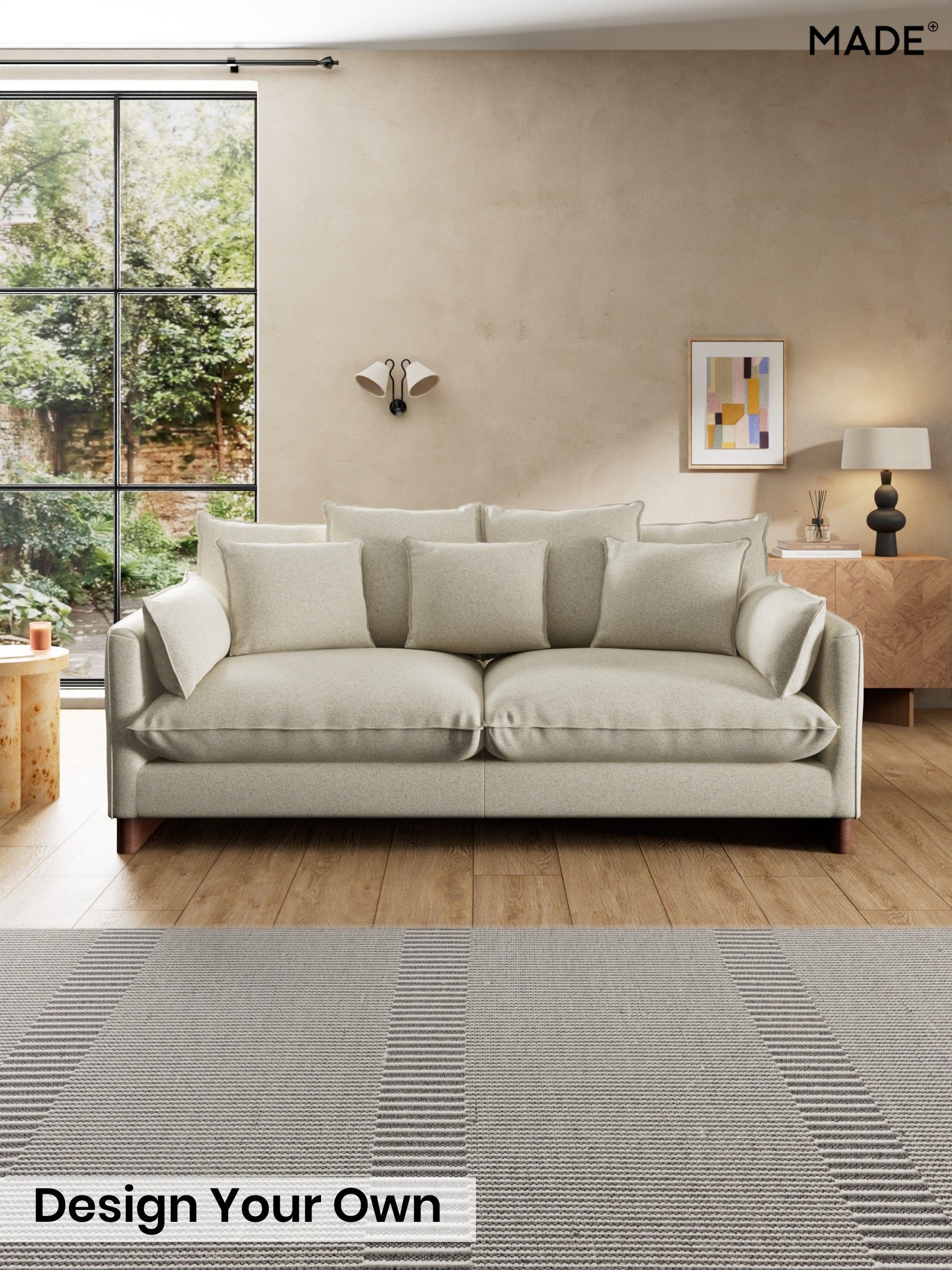 Basket Weave/Natural Stone - Whitby Scatter Back By Made