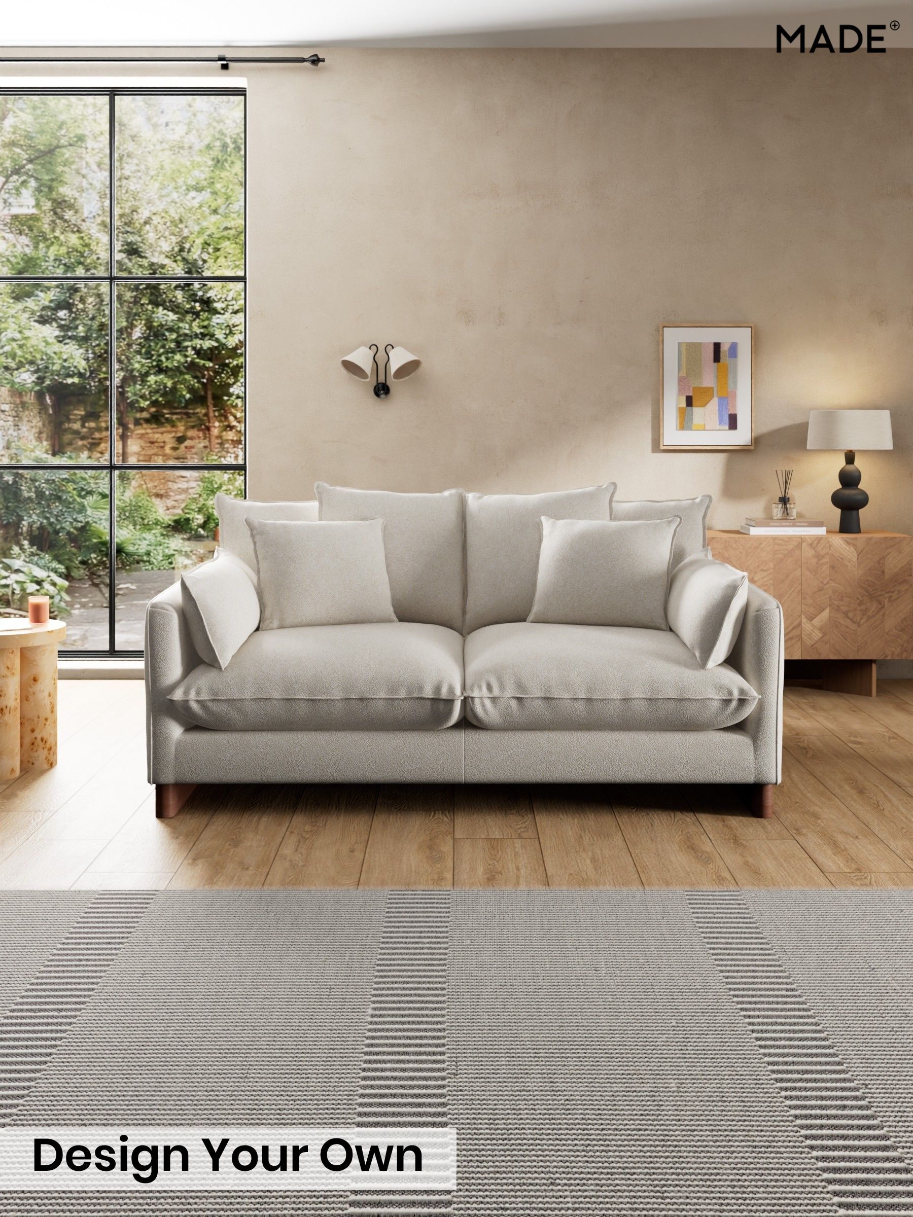 Soft Touch Boucle/Off White - Whitby Scatter Back By Made