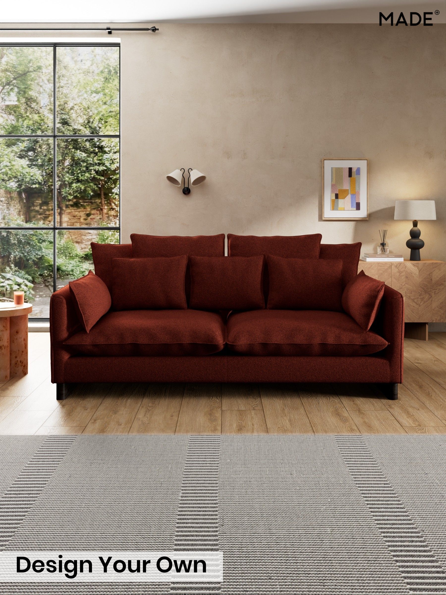 Soft Touch Boucle/Rust Orange - Whitby Scatter Back By Made