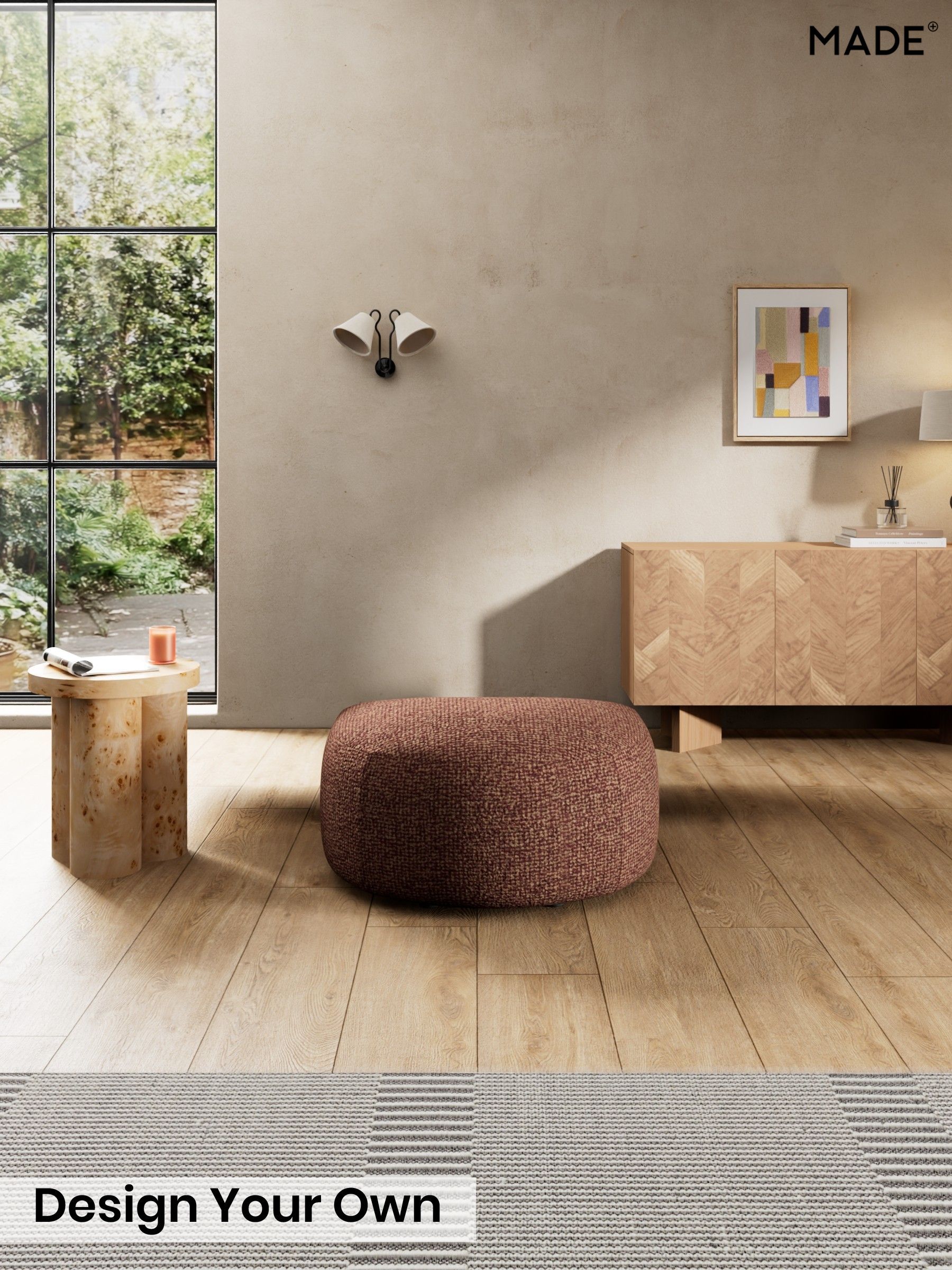 Tonal Boucle/Maroon Red and Light Caramel - Soma By Made