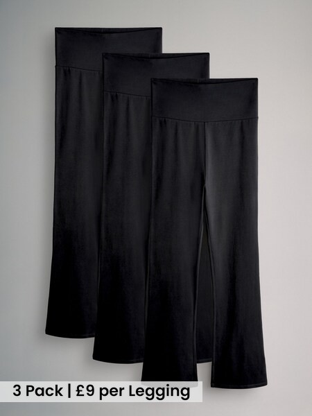 Black 3 Pack Flared Leggings (H90927) | £27