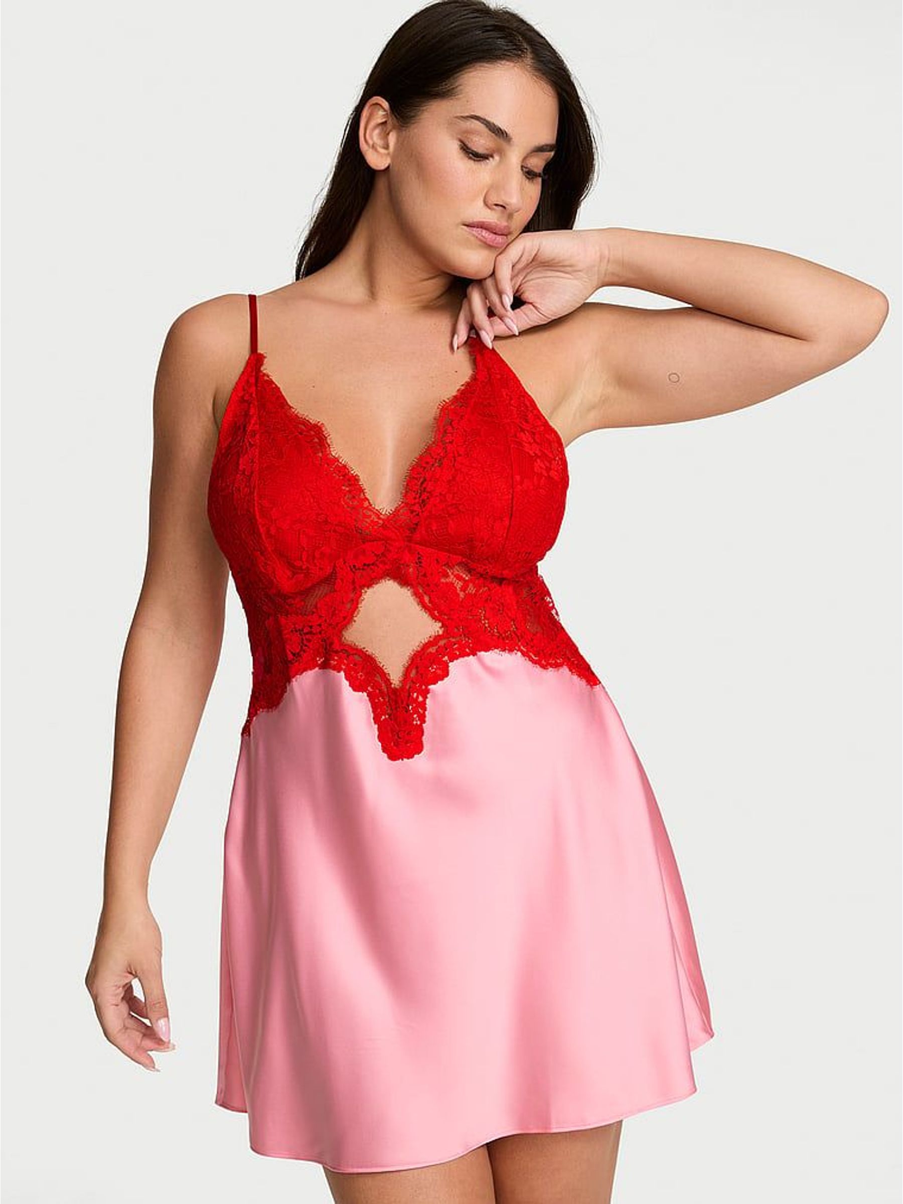 Petal Pink Satin and Lace Slip (H91274) | £69