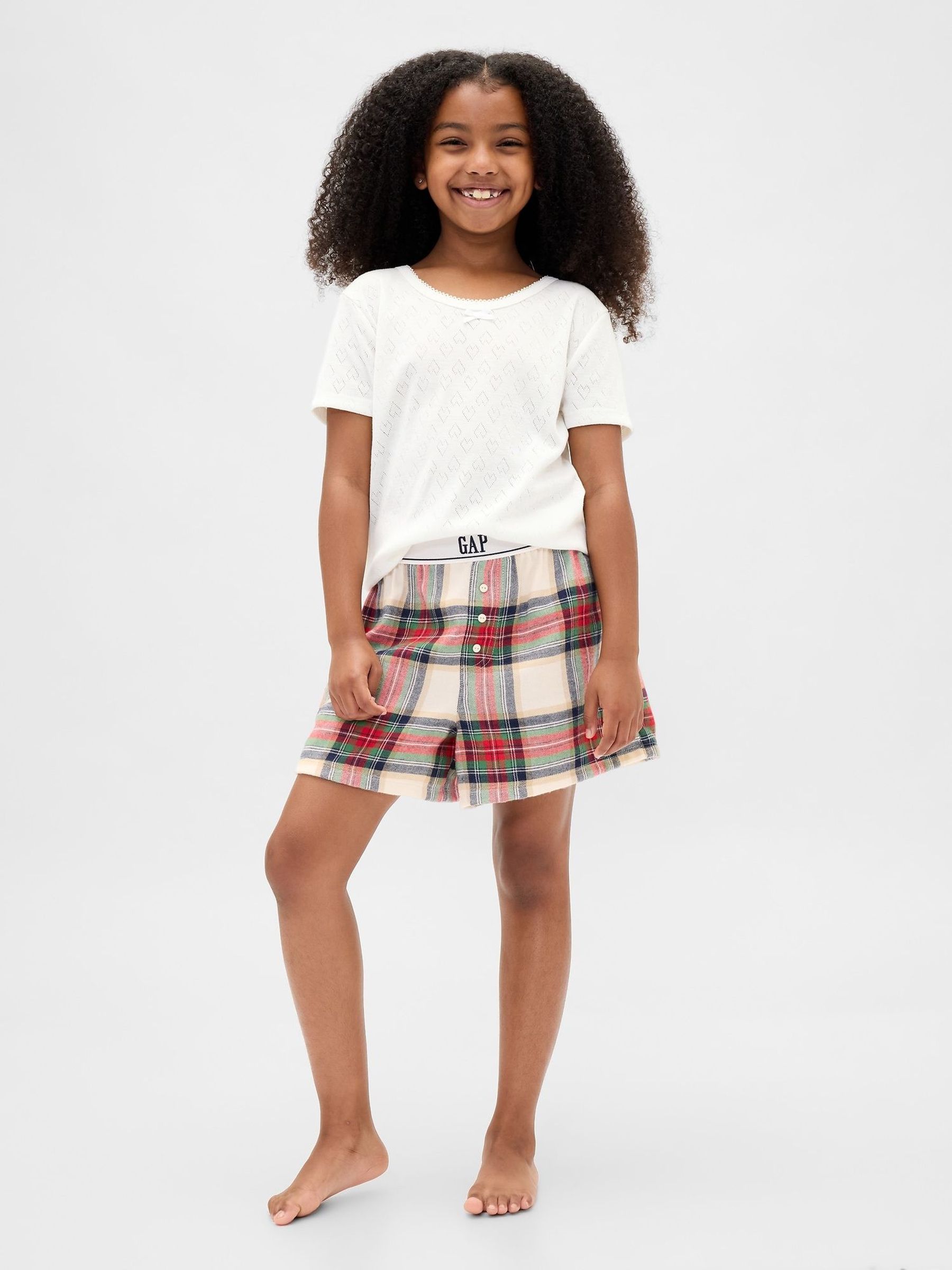 Red Check Flannel Pyjama Boxer Shorts (5-13yrs) (H94229) | £12