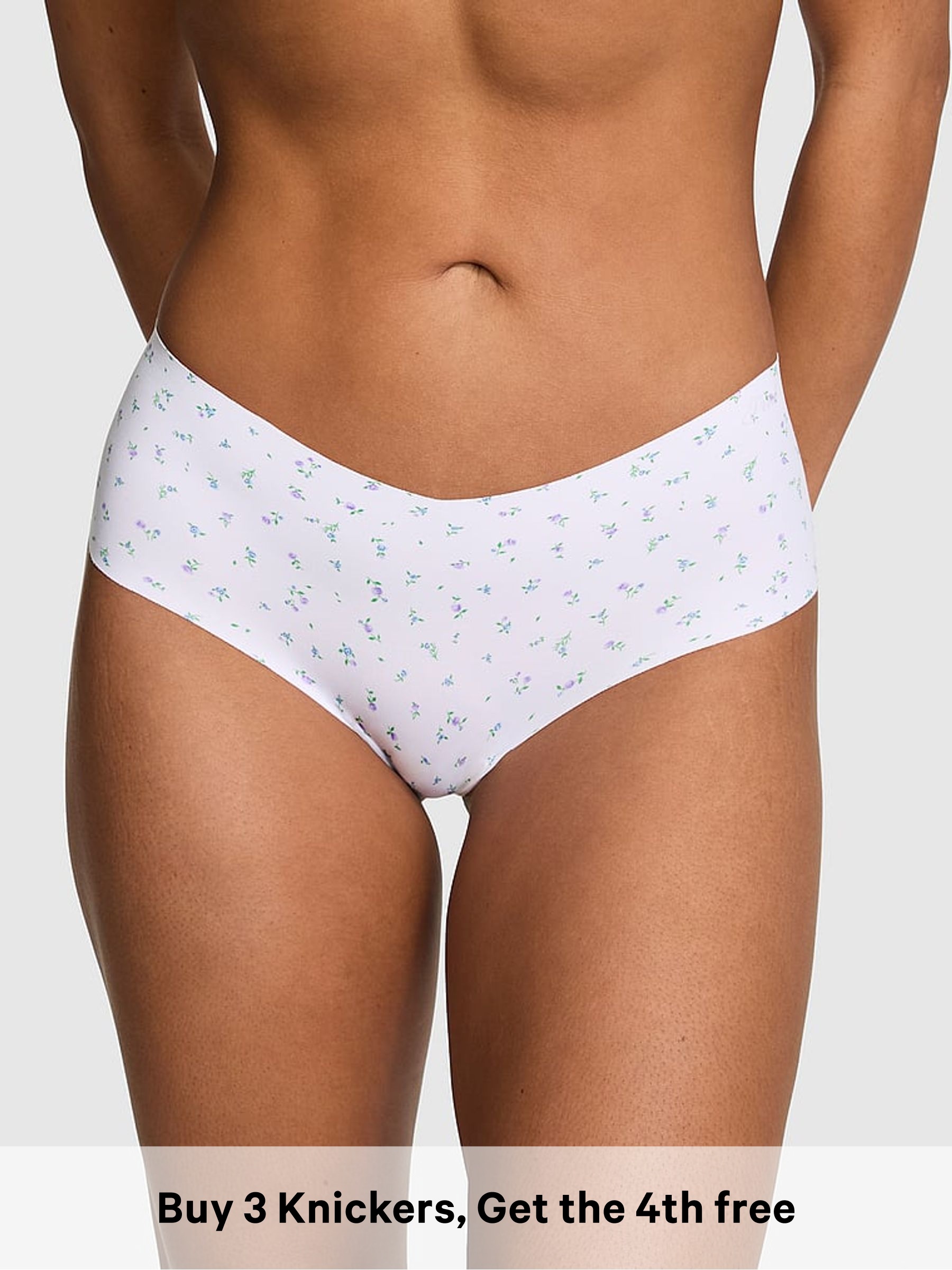 White Ditsy Floral Cheeky No Show Knickers (H95275) | £10