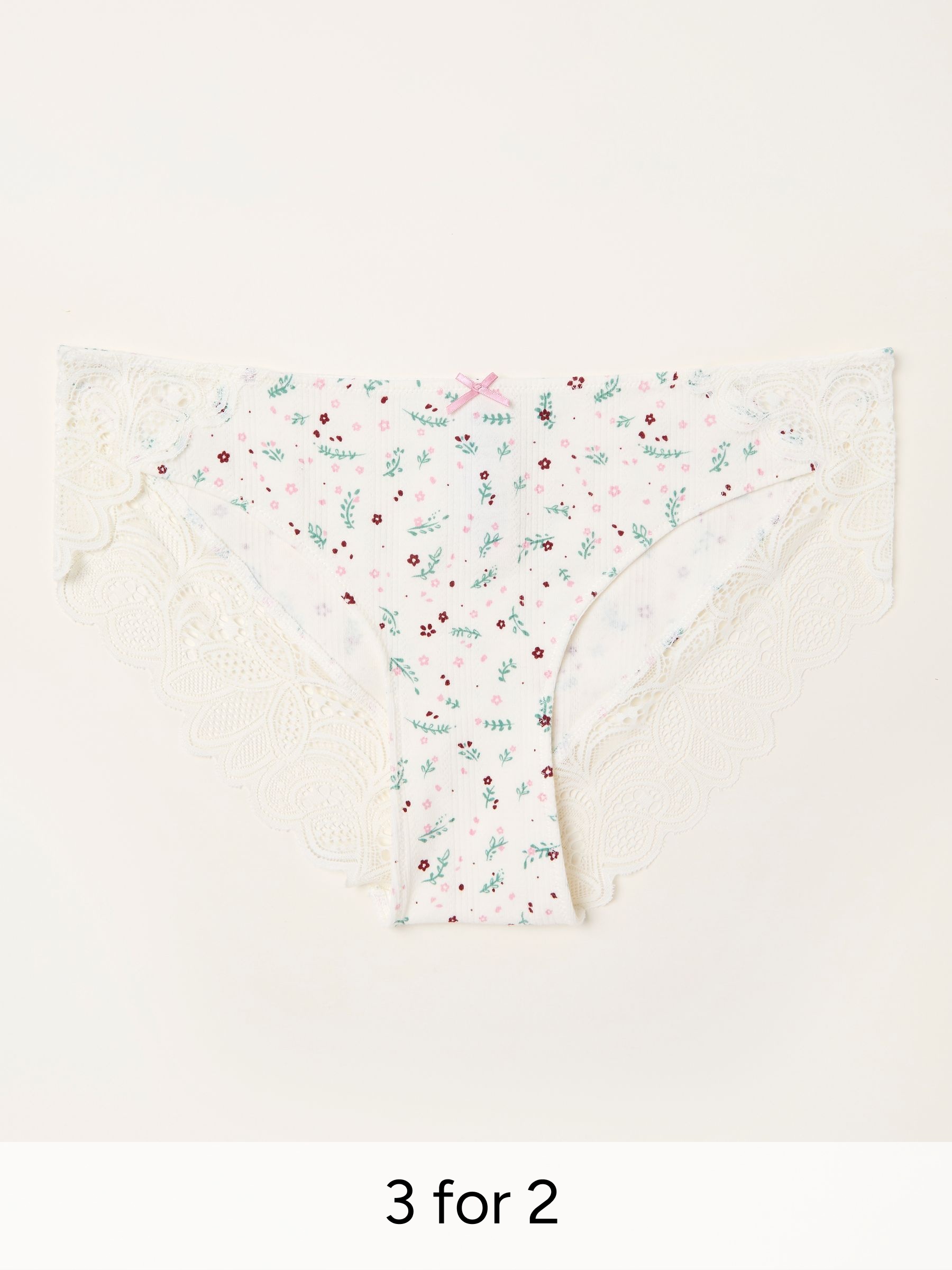 Ivory Pointelle Brazilian Knickers (H96042) | £9