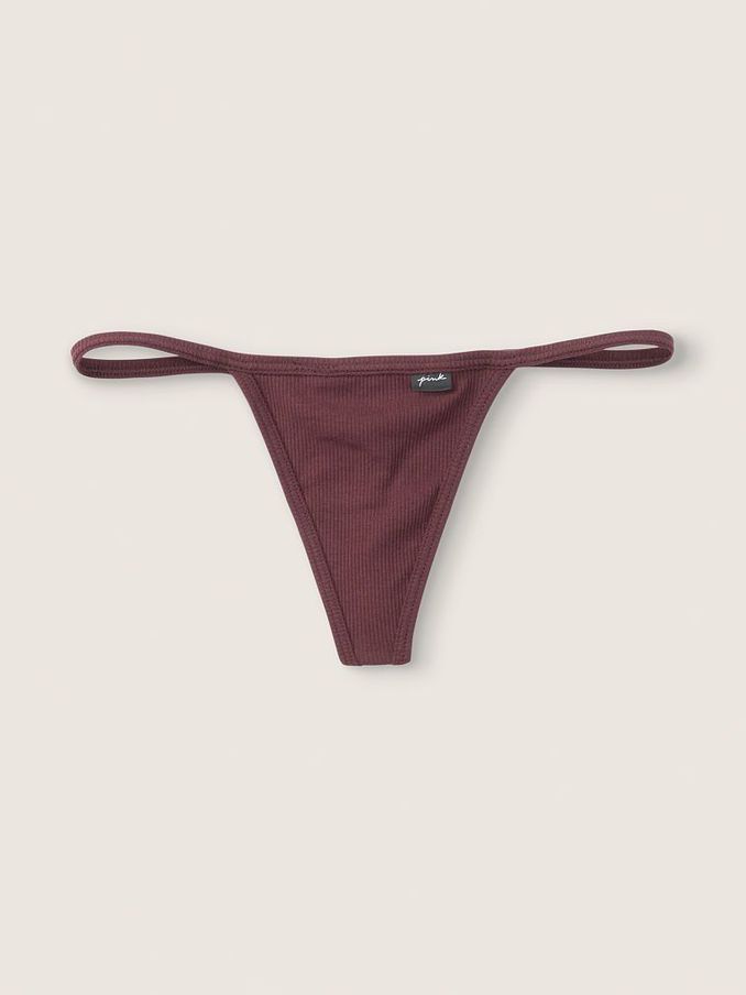 Burnt Umber Brown Cotton G String Knicker (J33969) | £4