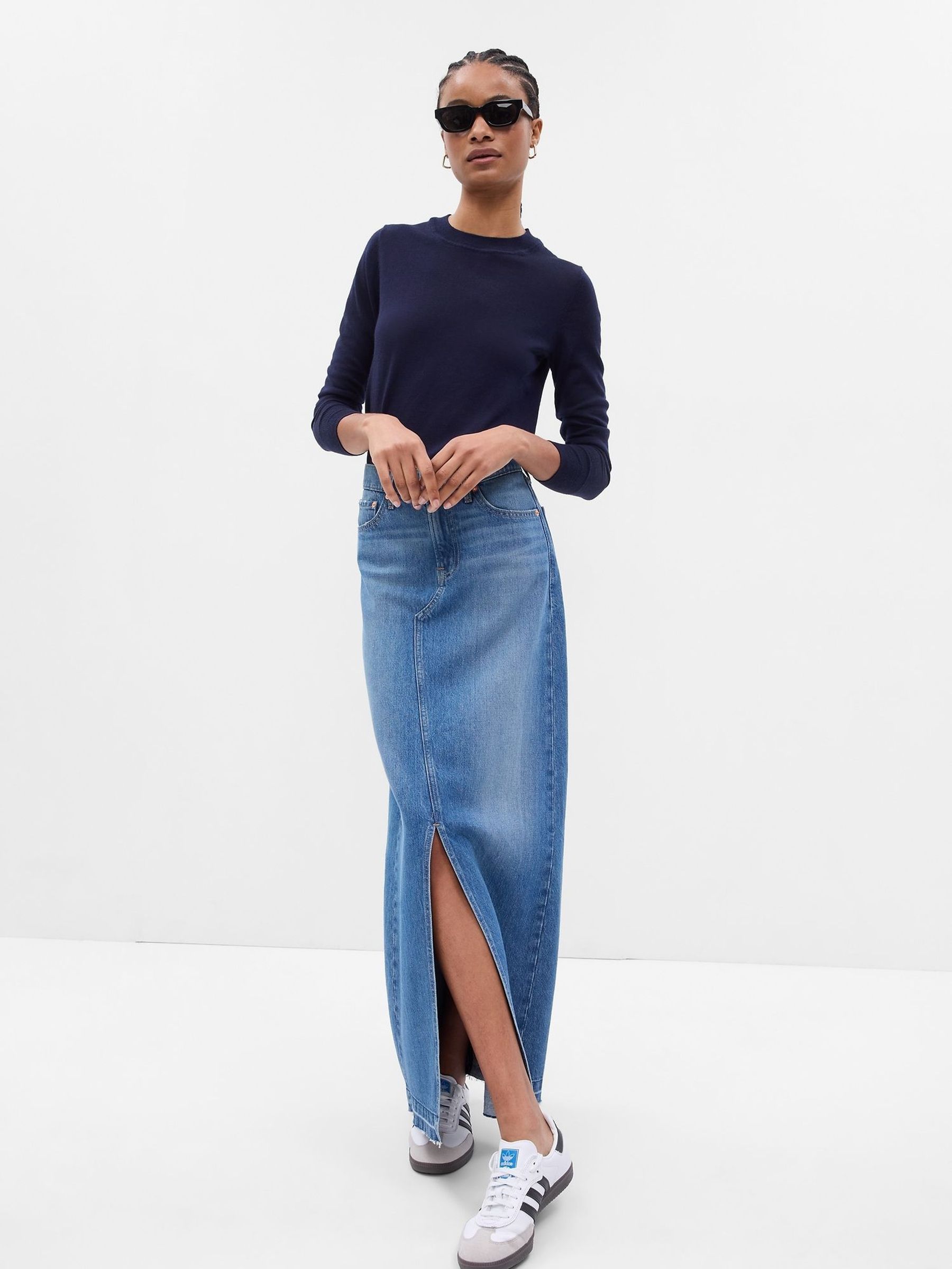Blue Merino Wool Crew Neck Jumper (K01903) | £24
