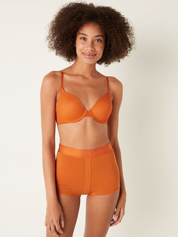 Smokey Orange Smooth Shine Strap Lightly Lined T-Shirt Bra (K02782) | £10