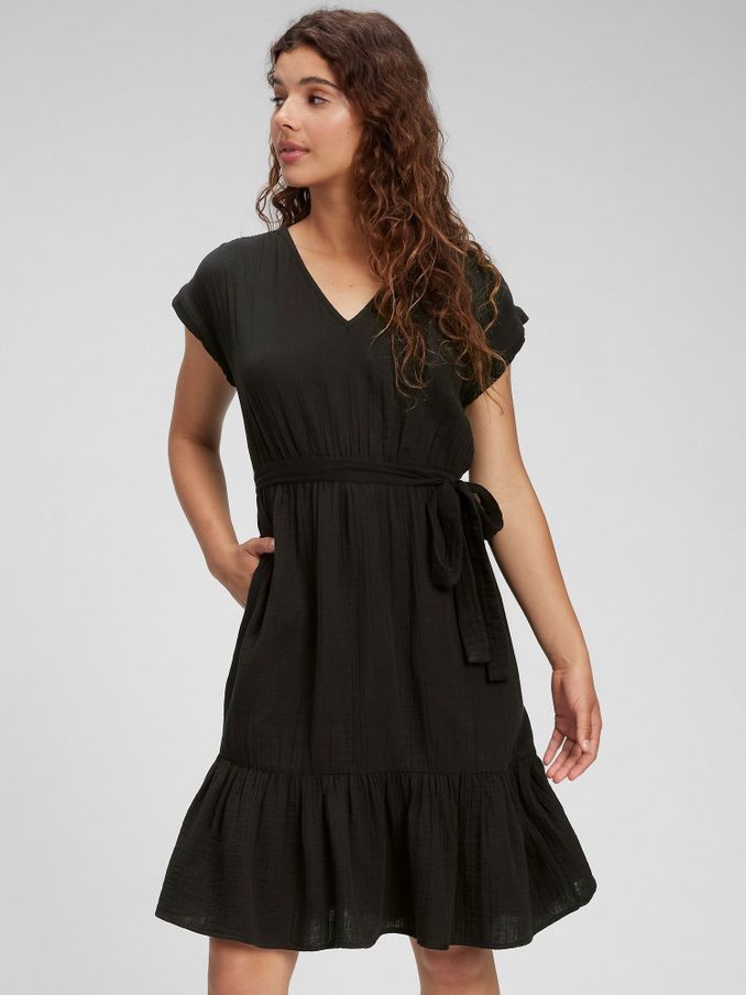 Tiered V-Neck Dress (K04459) | £16