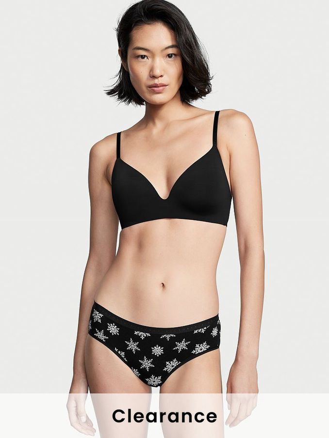 Black Holiday Snowflakes Stretch Cotton Hipster Knickers (K06156) | £3