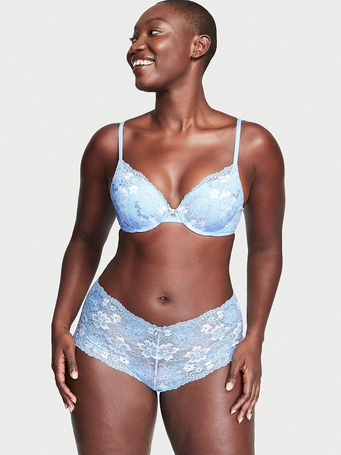 Morning Sky Blue Lace Short Knickers (K06204) | £10
