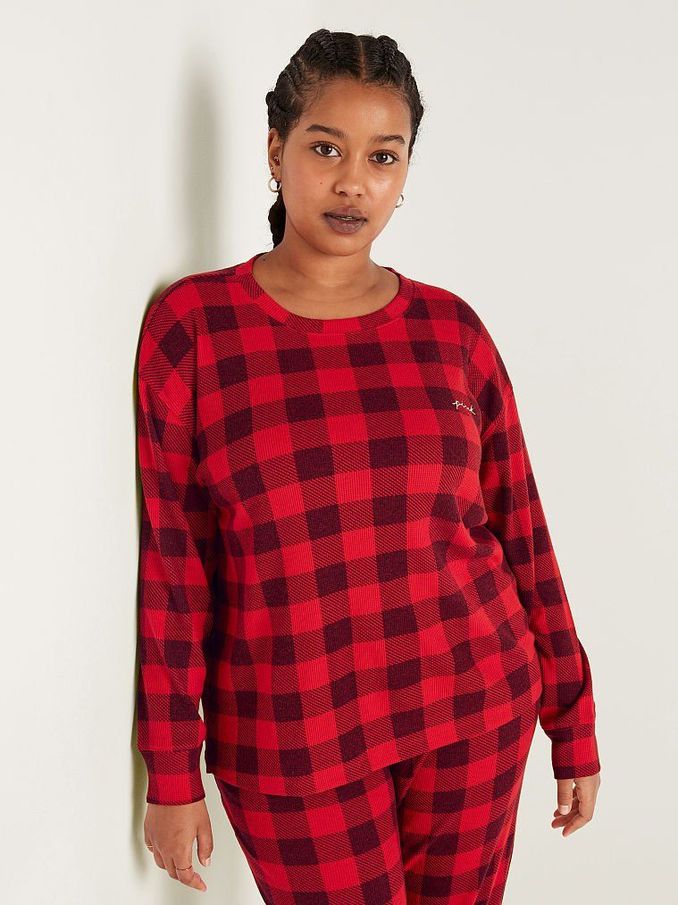 Red Plaid Long Sleeve Pyjama Top (K09980) | £10
