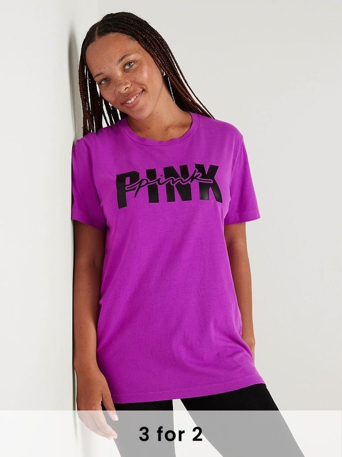 Purple Cotton Short Sleeve Campus T-Shirt (K10244) | £10