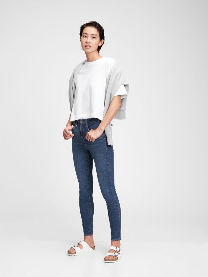Dark Wash Blue High Waisted Universal Jegging (K10662) | £6
